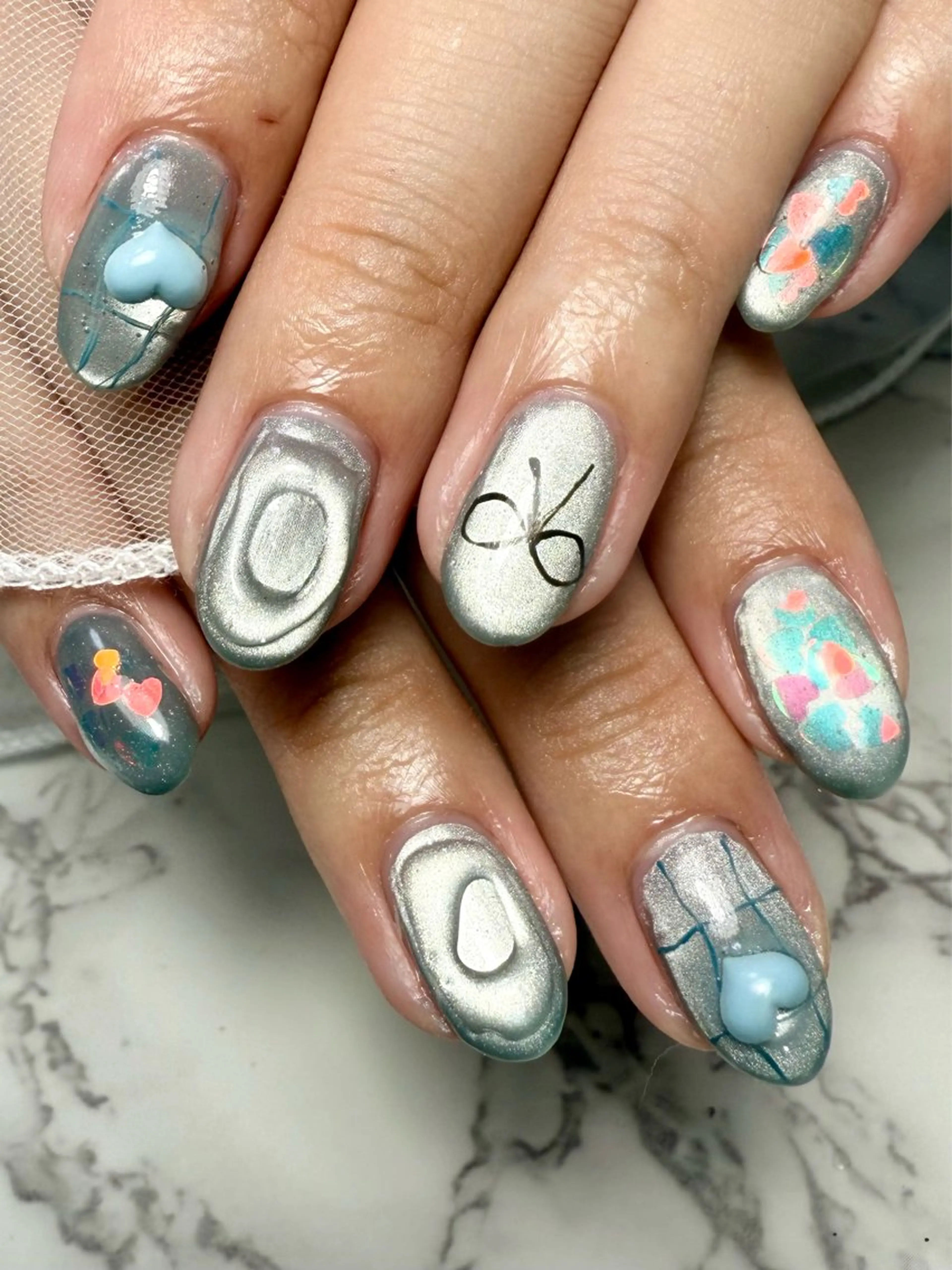 ネイル アートネイル チークネイル フレンチネイル 氷ネイル・うるうるネイル キラキラネイル Mai’s nailのネイルデザイン