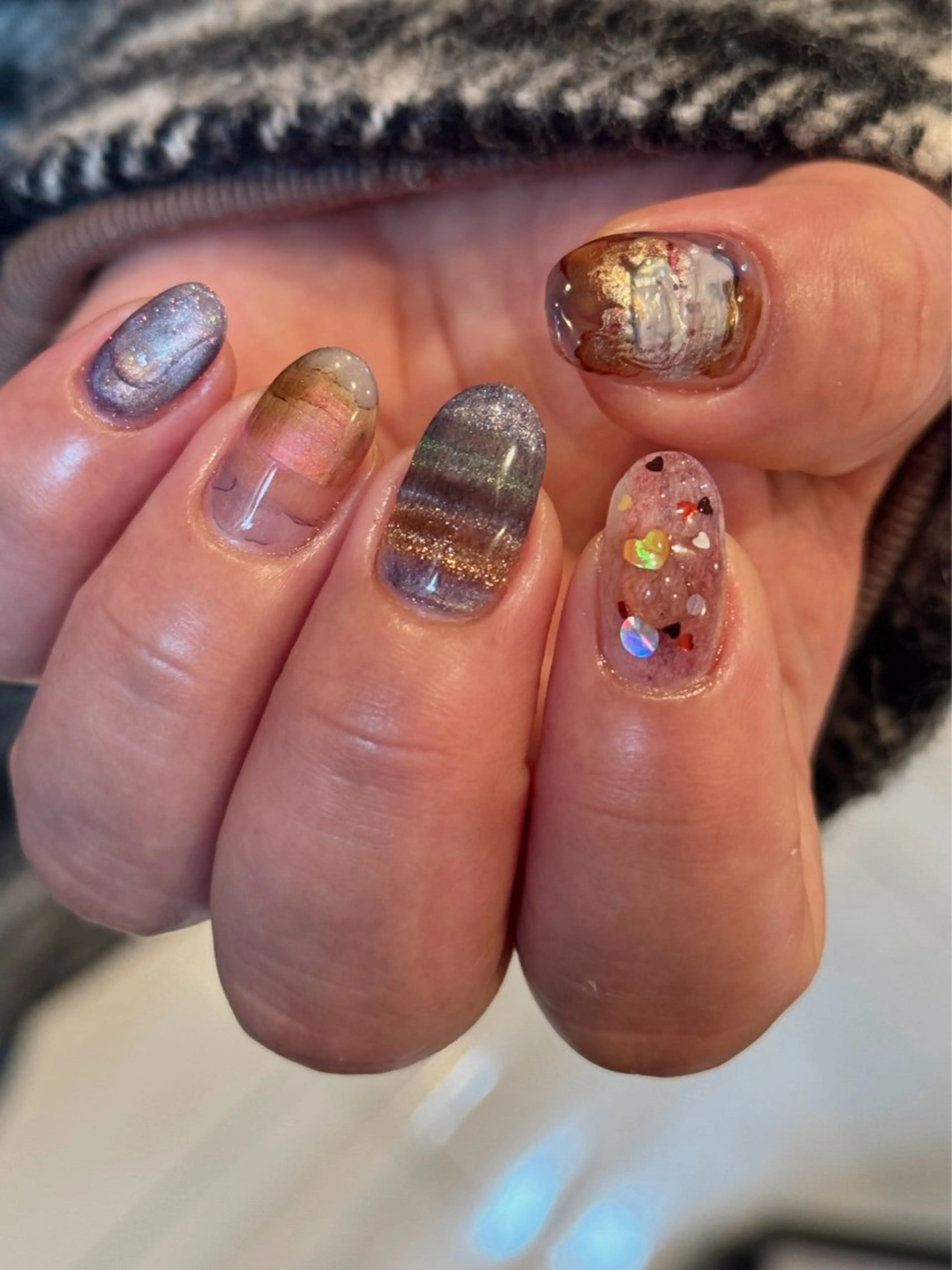 ネイル ハンドネイル なんば堀江/育爪施術 ニュアンス✻Kaphのネイルデザイン