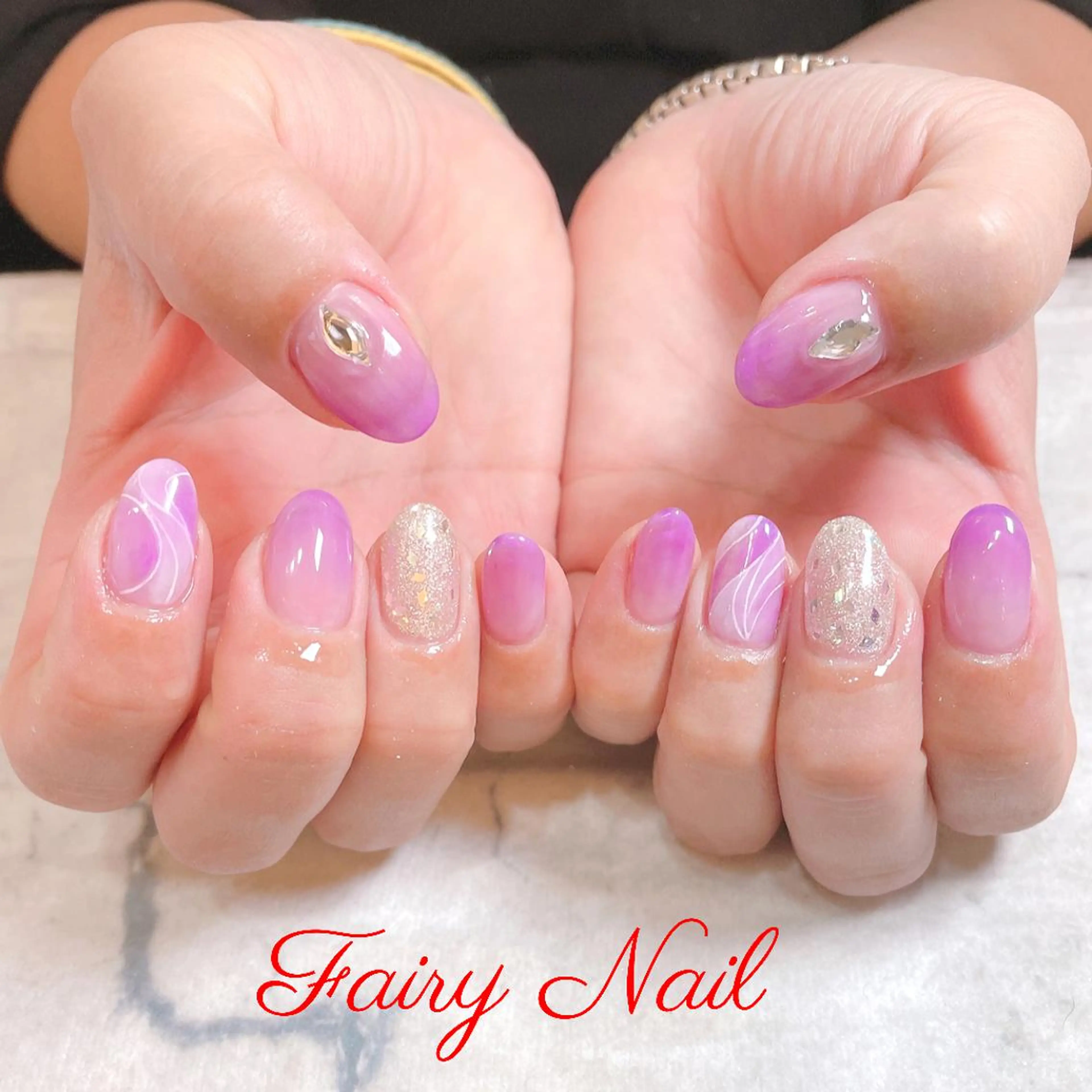 ネイル パープル Fairy nailのネイルデザイン