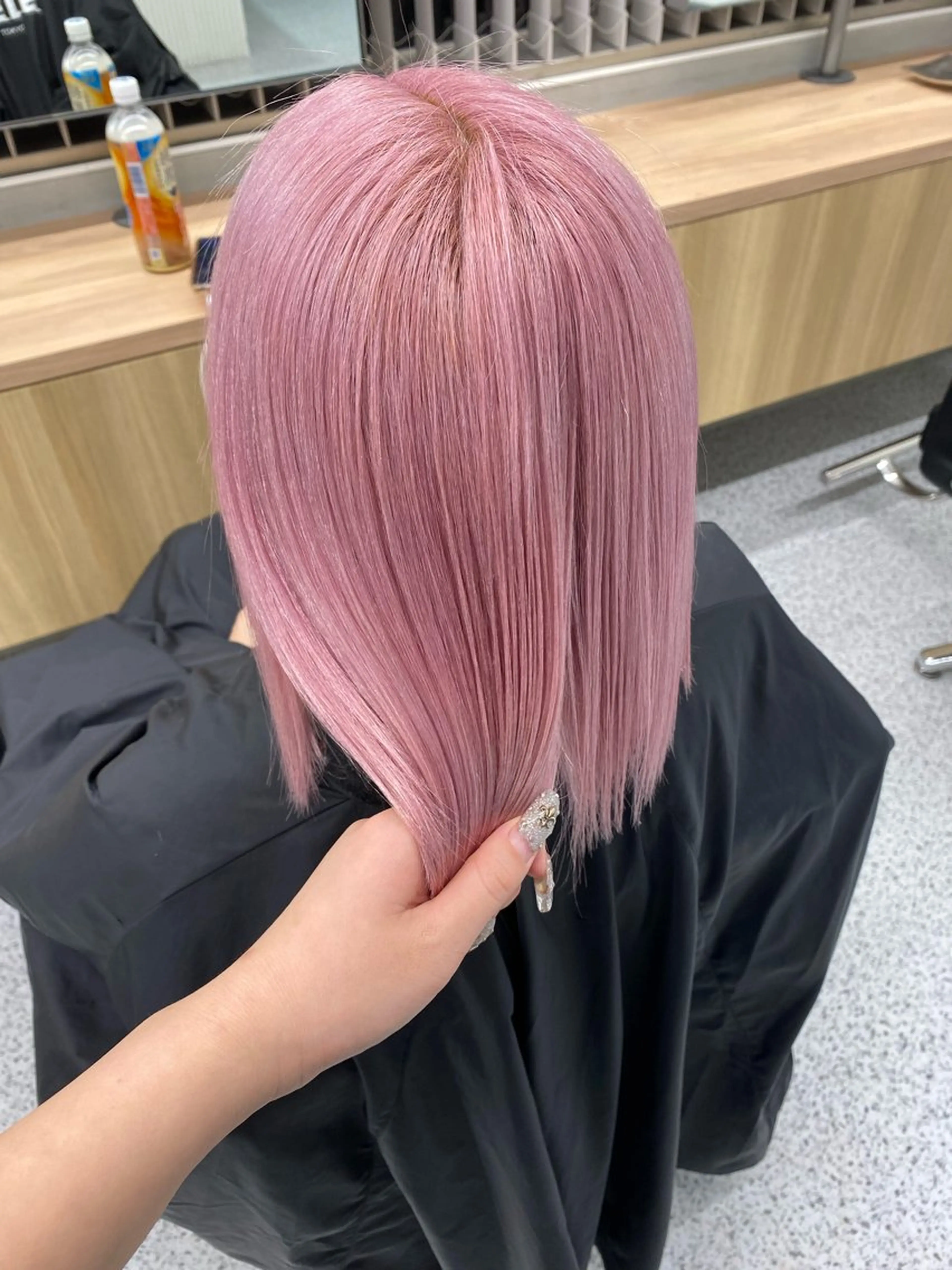 ミディアム カラー ベージュカラー ブロンド ダブルカラー ハイトーンカラー ピンクカラー カットモデル様無料 💎saaya💎のヘアスタイル