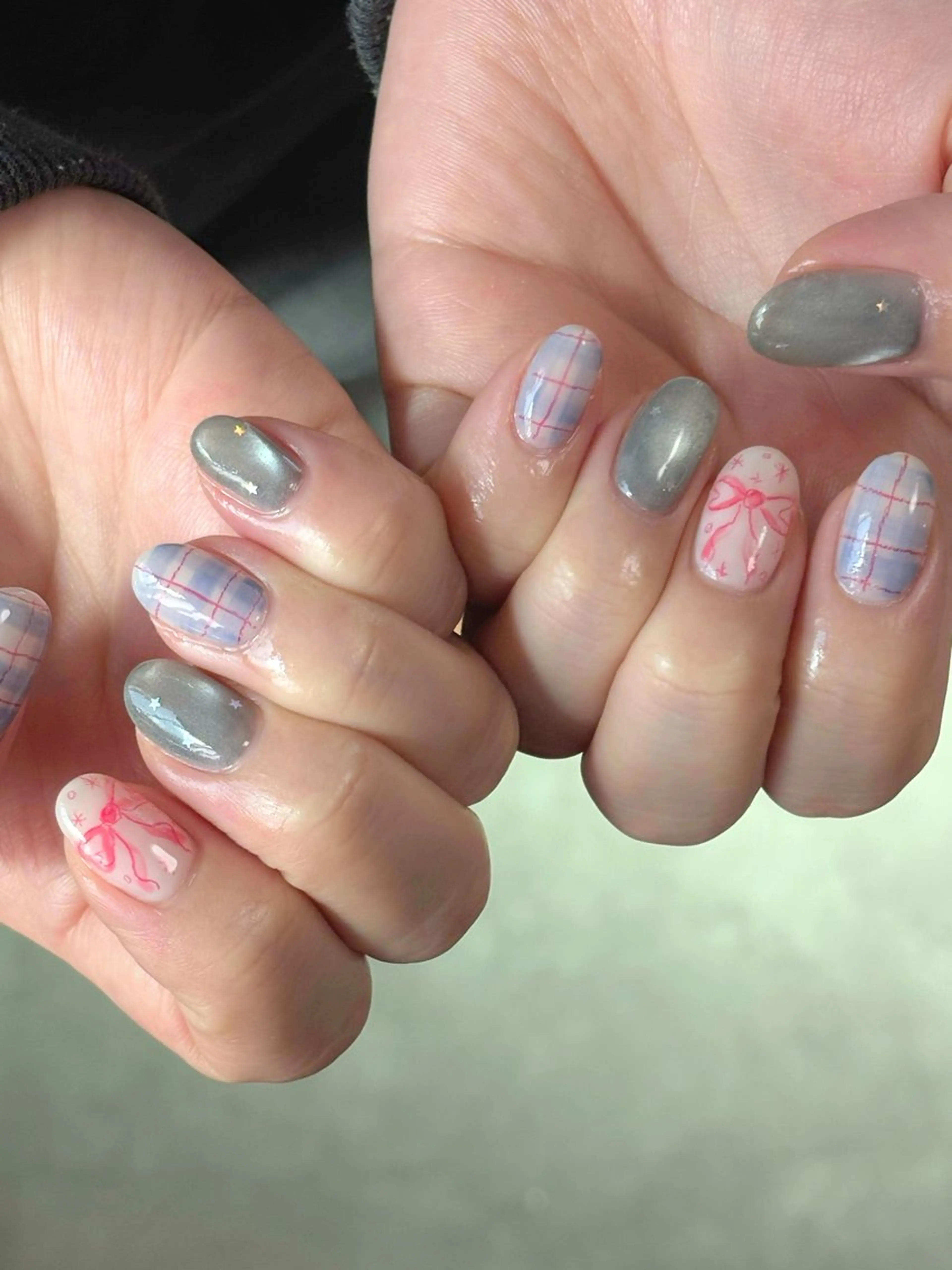 ネイル ジェルネイル ガーリー キラキラネイル マグネットネイル ニュアンスネイル ハンドネイル tamu nail 　金町のネイルデザイン