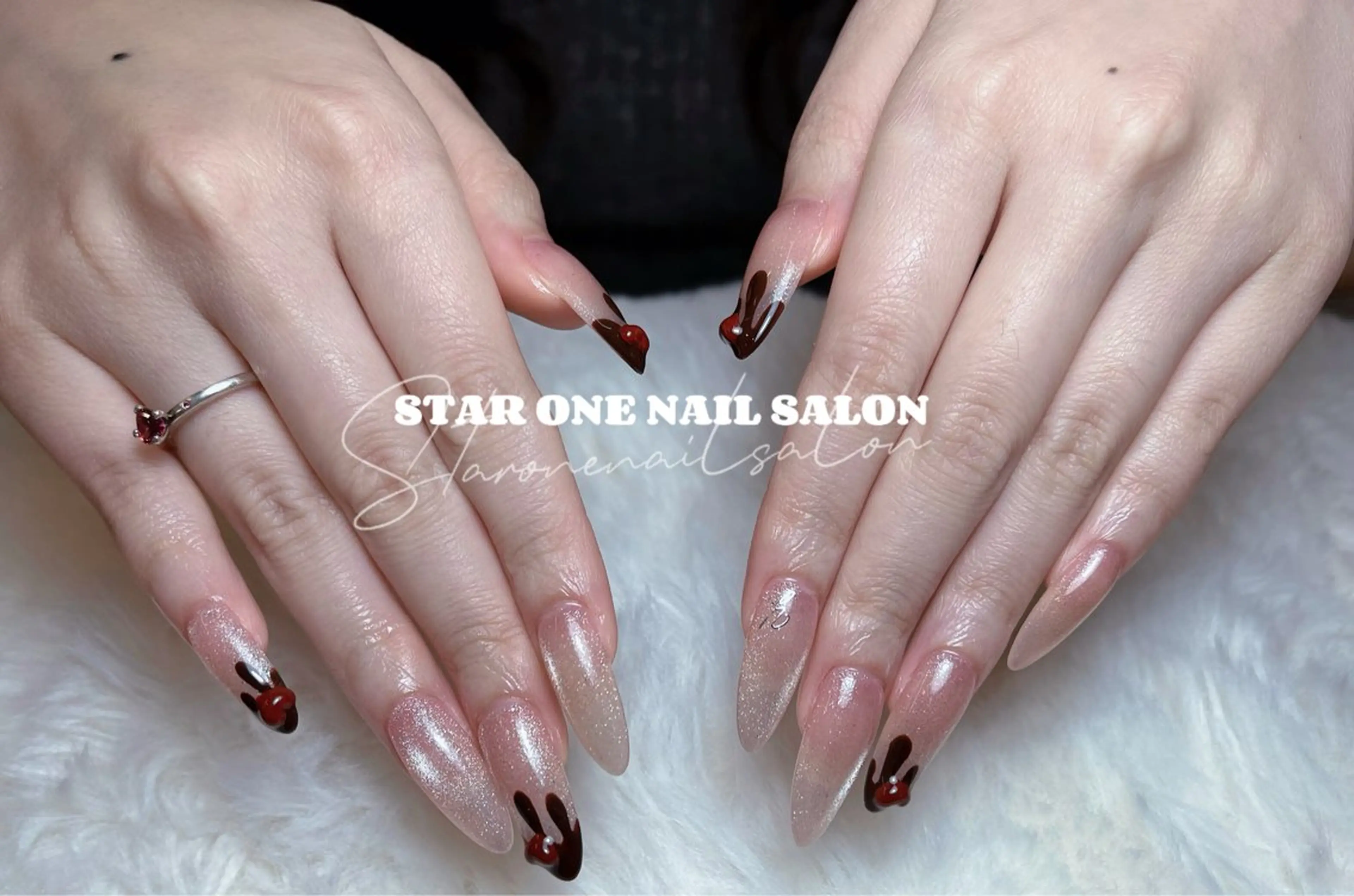 ネイル ハンドネイル 星 あみのネイルデザイン