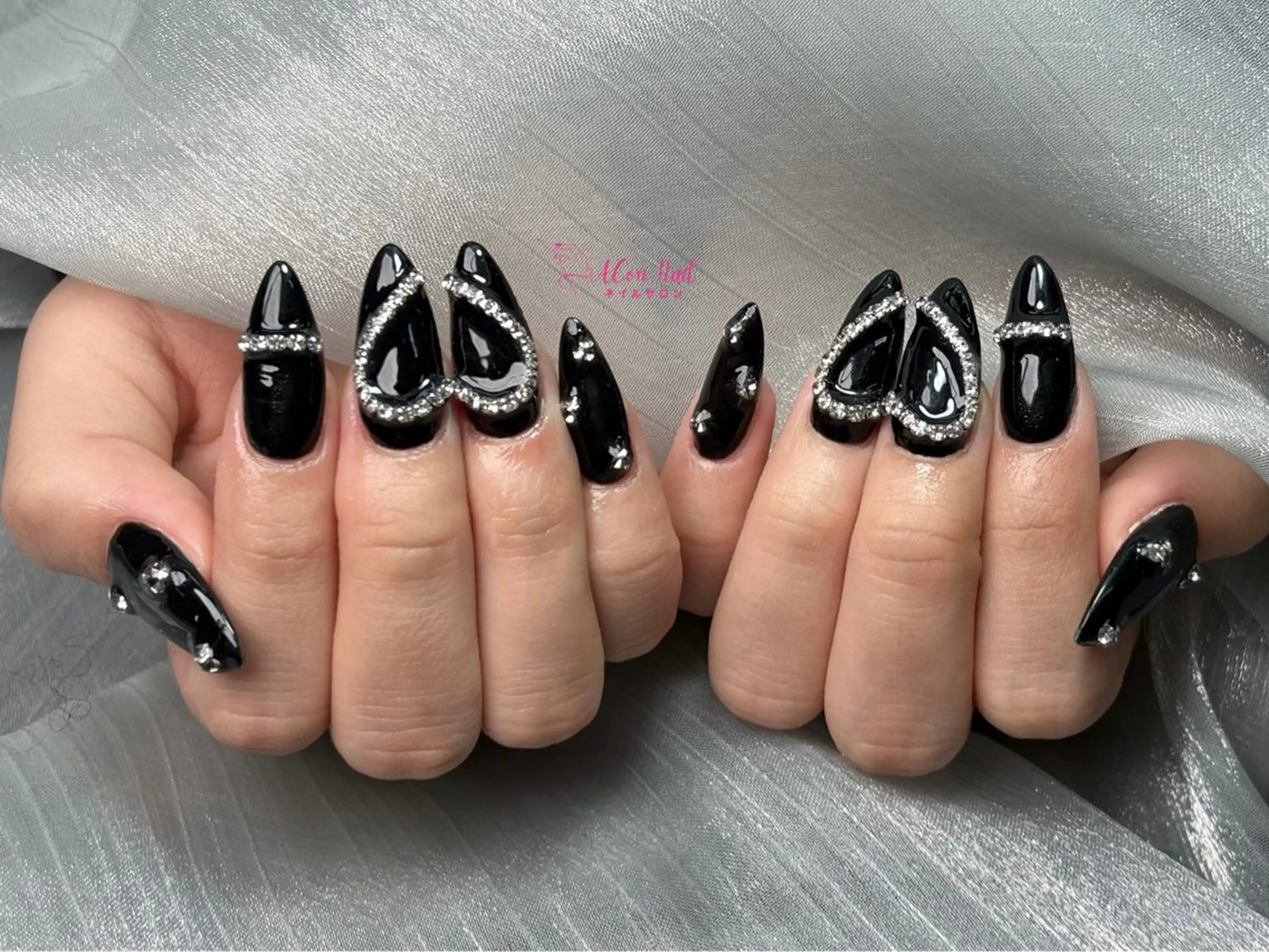 ネイル 桜ネイル 長さ出し フラワーネイル フレンチネイル ジェルネイル ハンドネイル ACon NailSalonのネイルデザイン