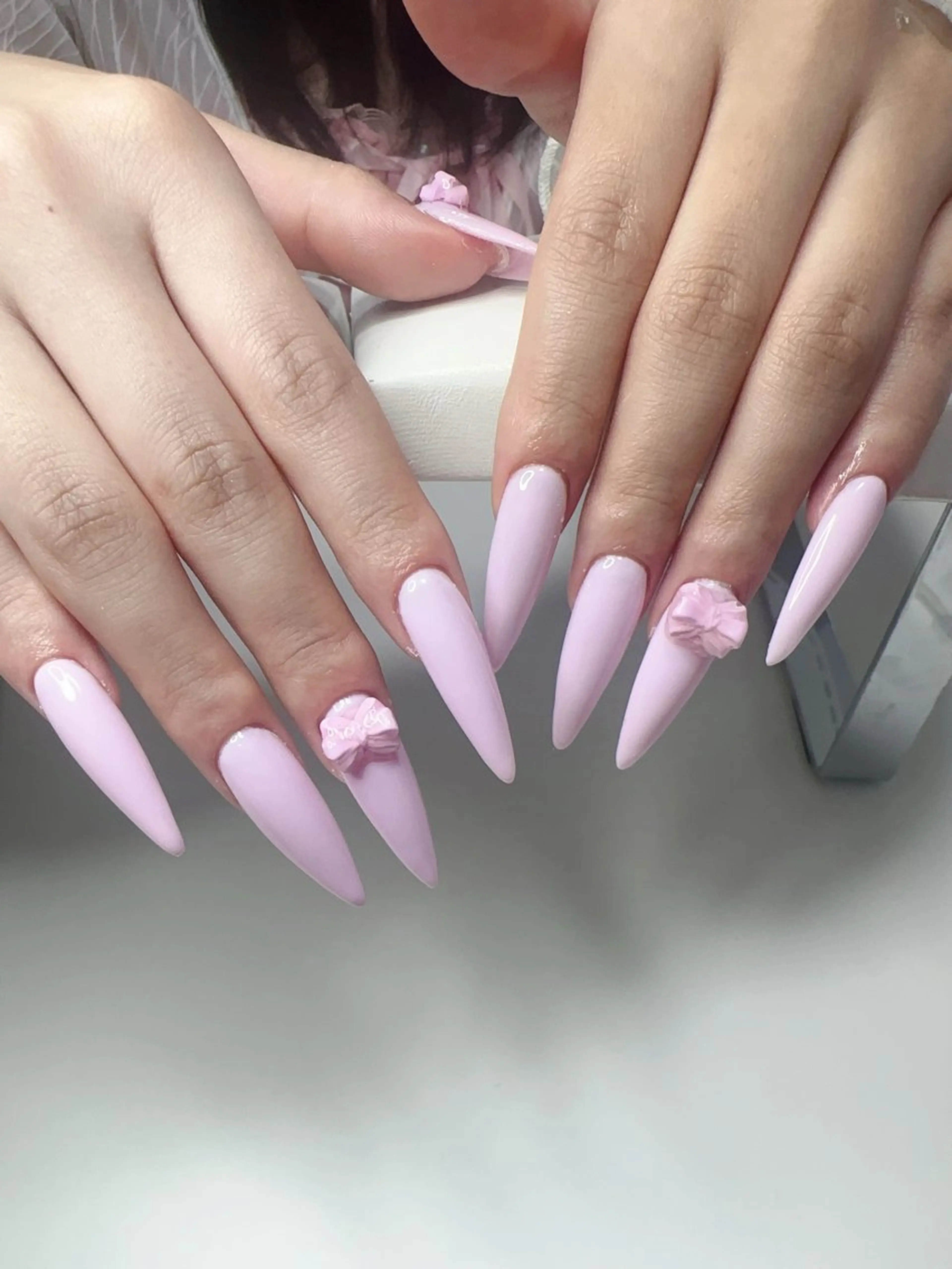 ネイル ピンク リボン K‘s nail salonのネイルデザイン