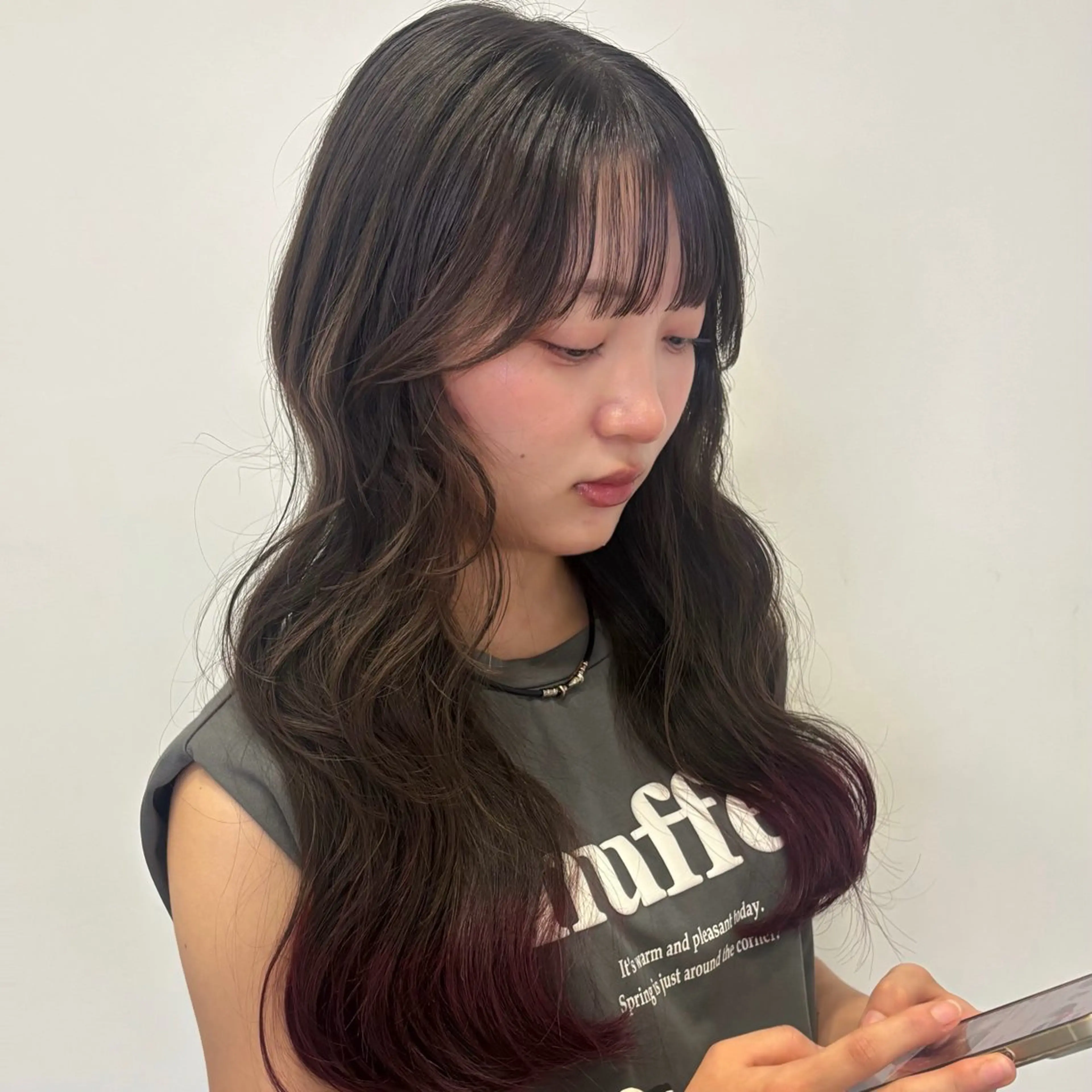 ロング カラー ヘアカラー トリートメント うる艶カラー/ レイヤー/アスカのヘアスタイル