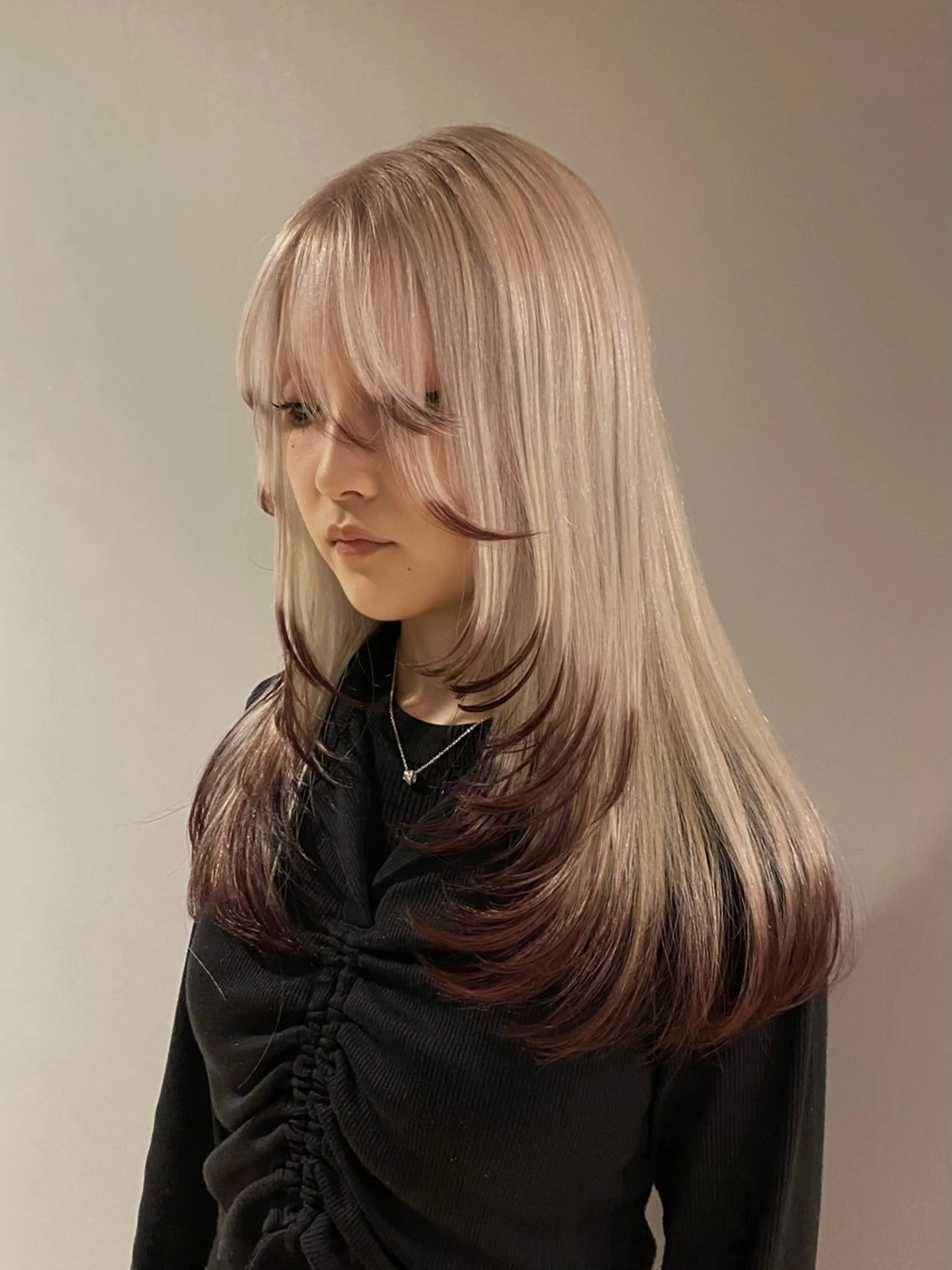 ロング カラー ヘアカラー トリートメント トレンド/天神大名 ハイトーン/レイヤーのヘアスタイル