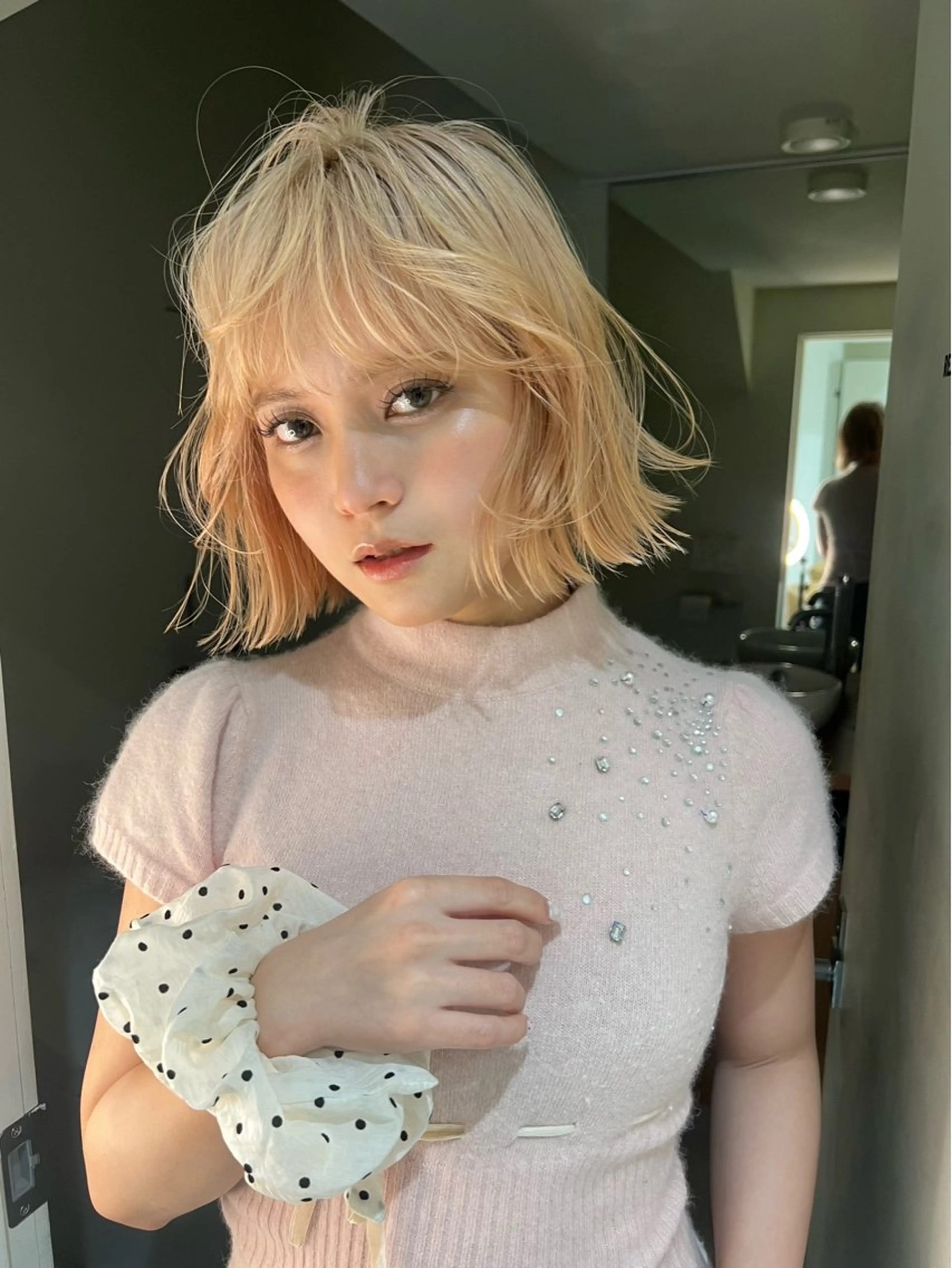 ショート カラー 卒業式のヘアスタイル ヘアカラー 小顔ボブ jilblanカホのヘアスタイル