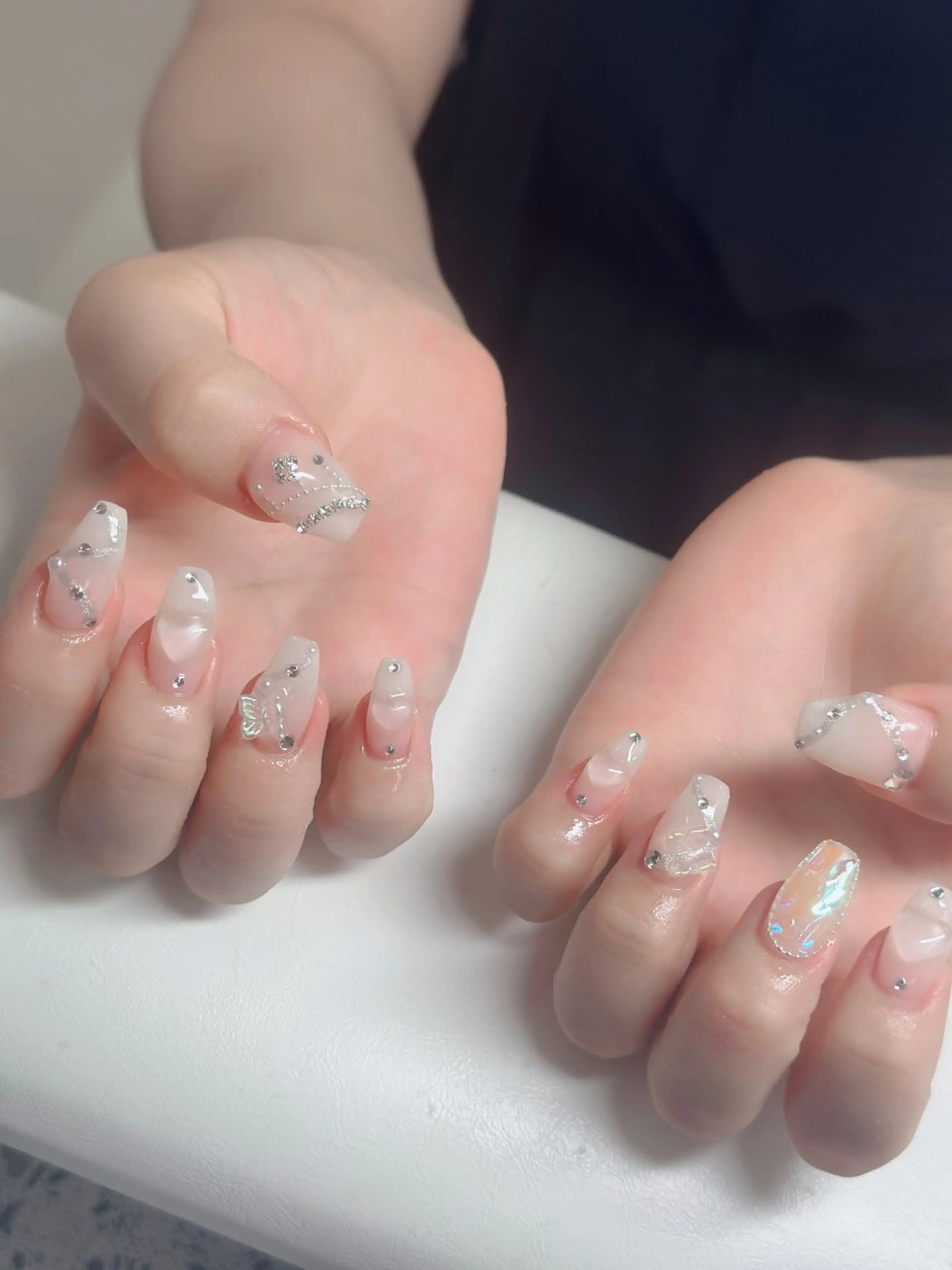 ネイル フレンチネイル ジェルネイル 韓国ネイル マグネットネイル ネイルチップ Anh 高田馬場のネイルデザイン