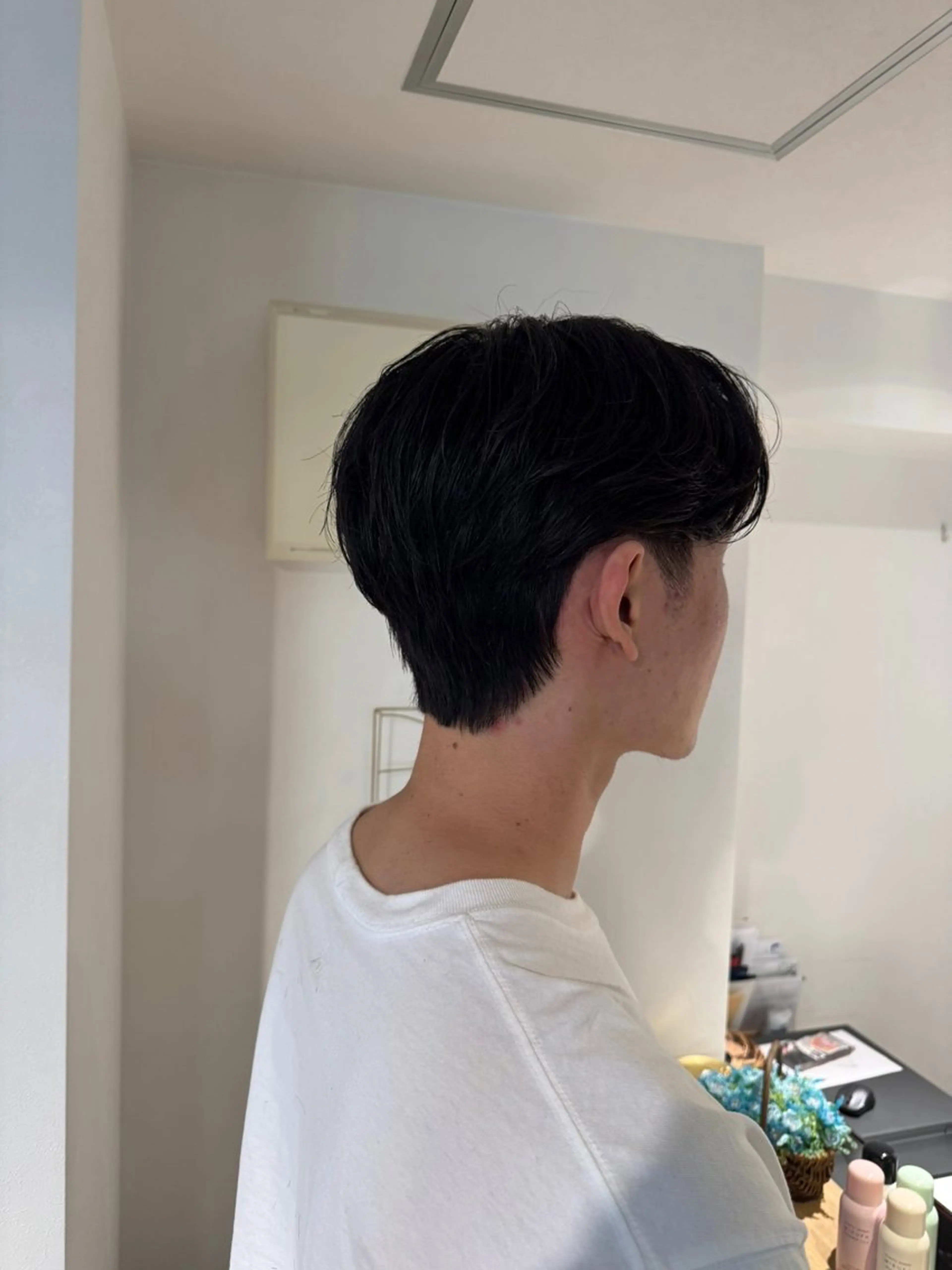 ショート アッシュ アッシュブラック 韓国風ヘア レイヤーカット ツイストパーマ カット パーマ 髪質改善/縮毛矯正 /メンズパーマ川田のヘアスタイル