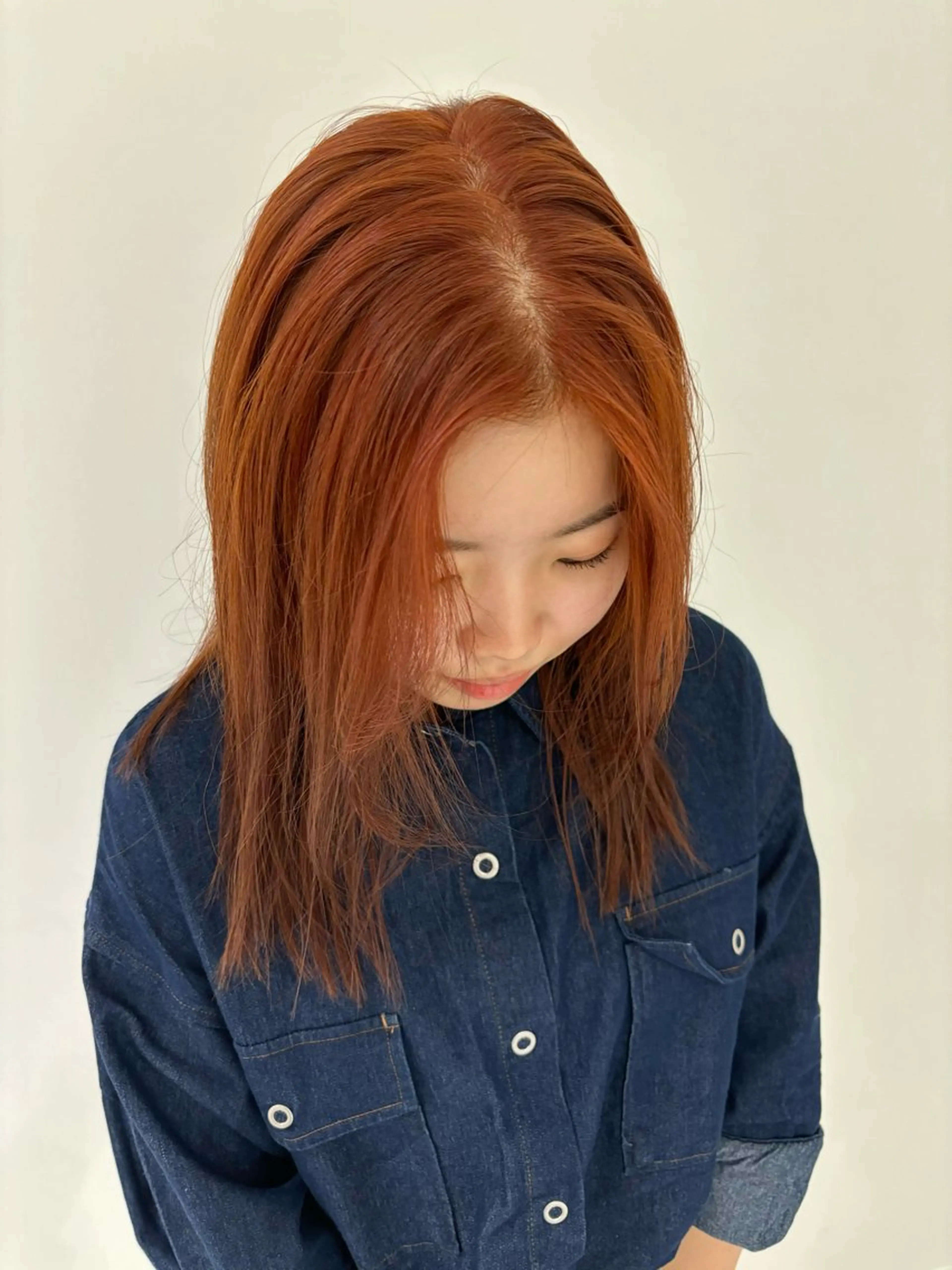 ミディアム カラー ブリーチ ブリーチなしカラー オレンジ iena渋谷 /ゆーこのマツエク・マツパデザイン