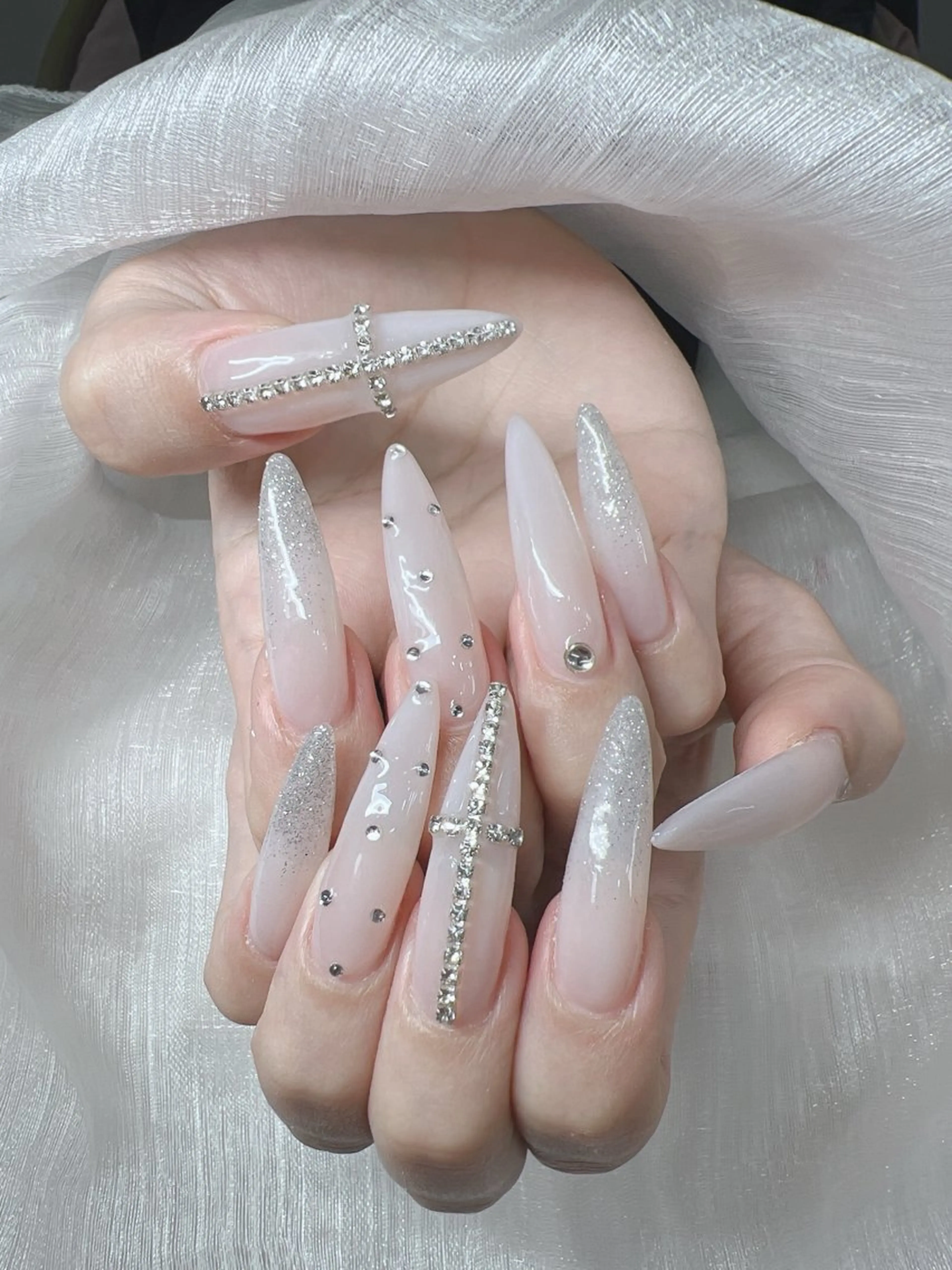 ネイル ハンドネイル Lee Nails チップ長さだし専門店のネイルデザイン