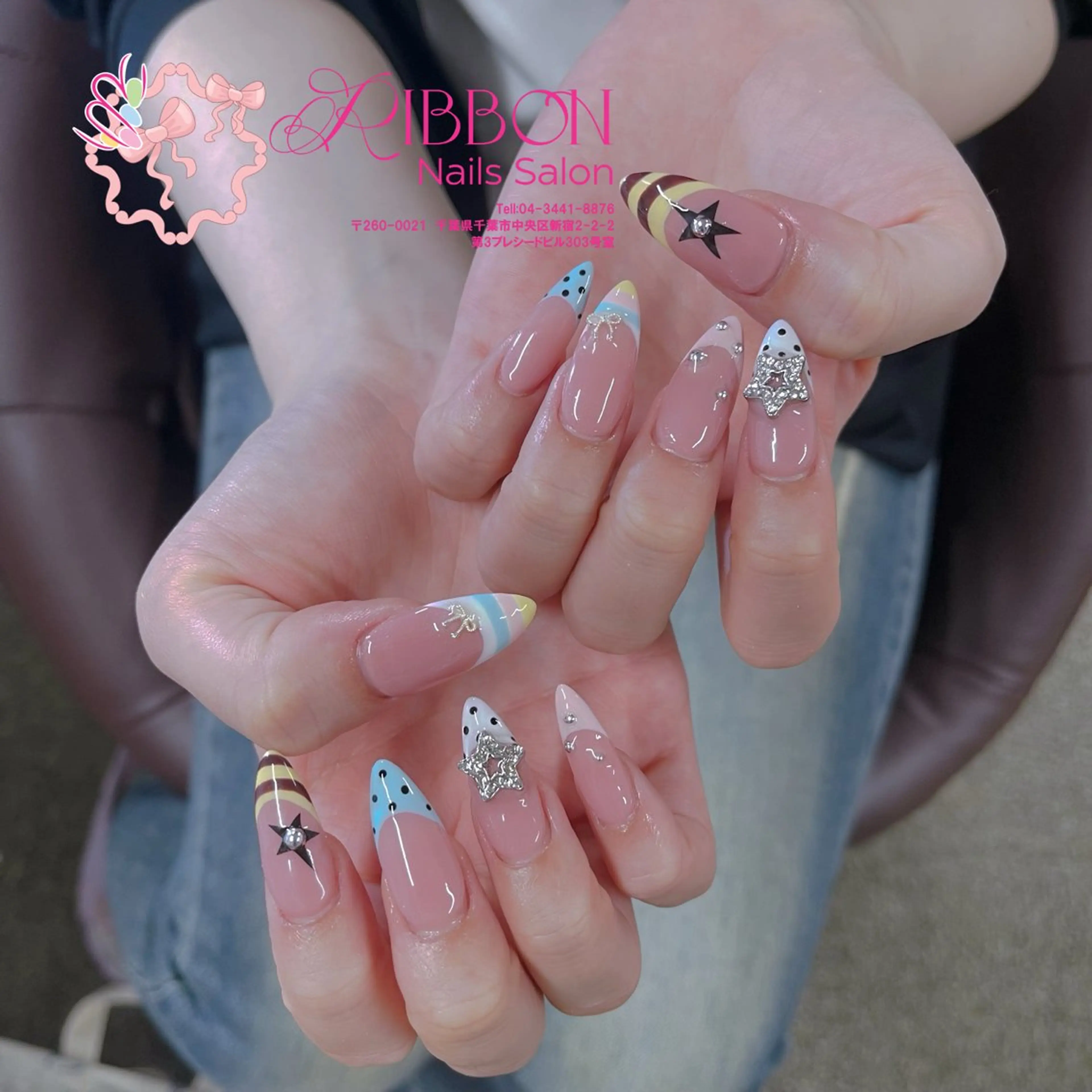ネイル フレンチネイル ジェルネイル マグネットネイル 持ち込み ニュアンスネイル ハンドネイル Ribbonnail salonのネイルデザイン
