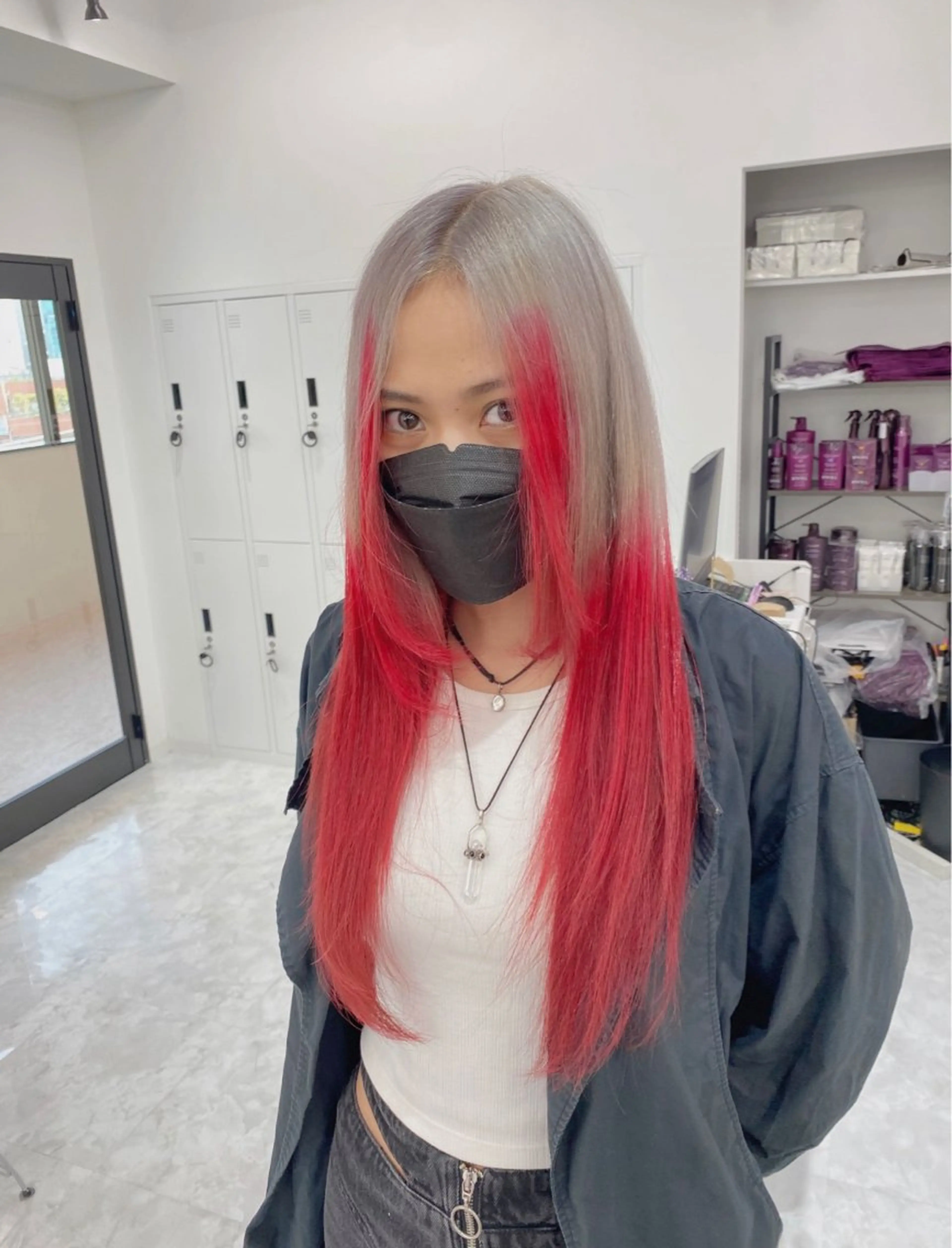 ロング カラー ヘアアレンジ メンズ ハイトーン美容師 MASATOのヘアスタイル