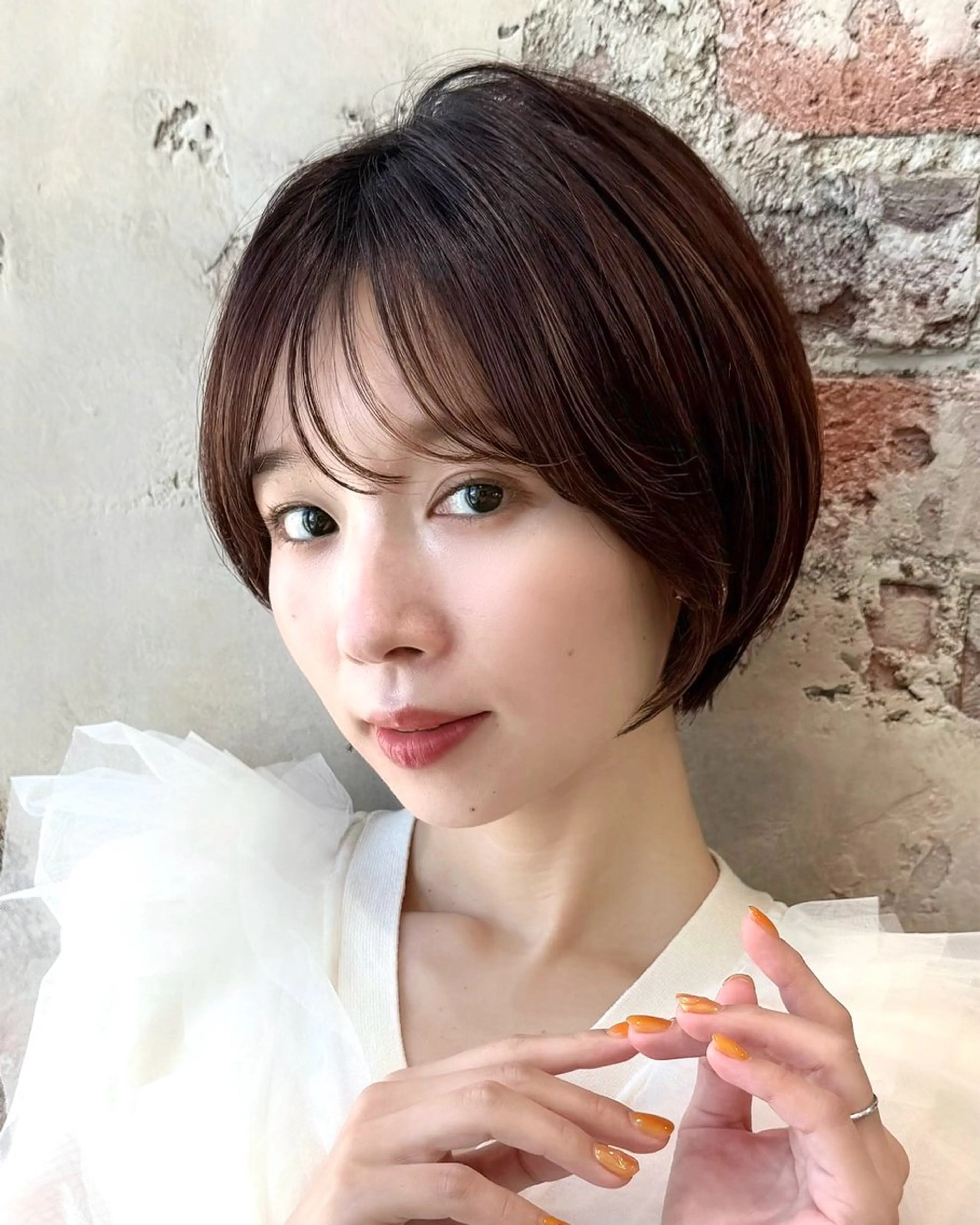 ショート カラー カット 縮毛矯正 トリートメント 💍新宿ショート 💍岩田莉奈のヘアスタイル