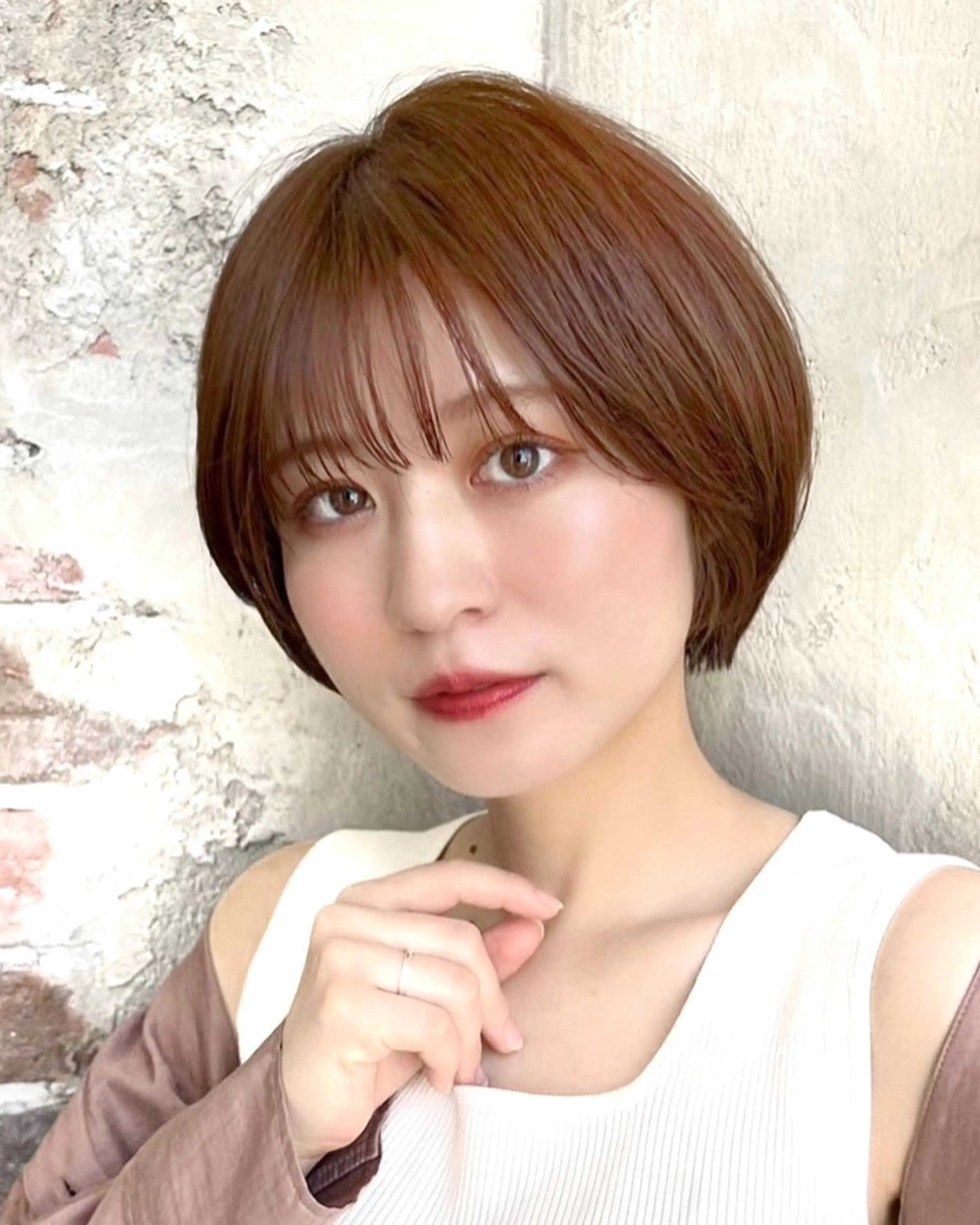 ショート カラー カット ヘアカラー トリートメント 💍新宿ショート 💍岩田莉奈のヘアスタイル