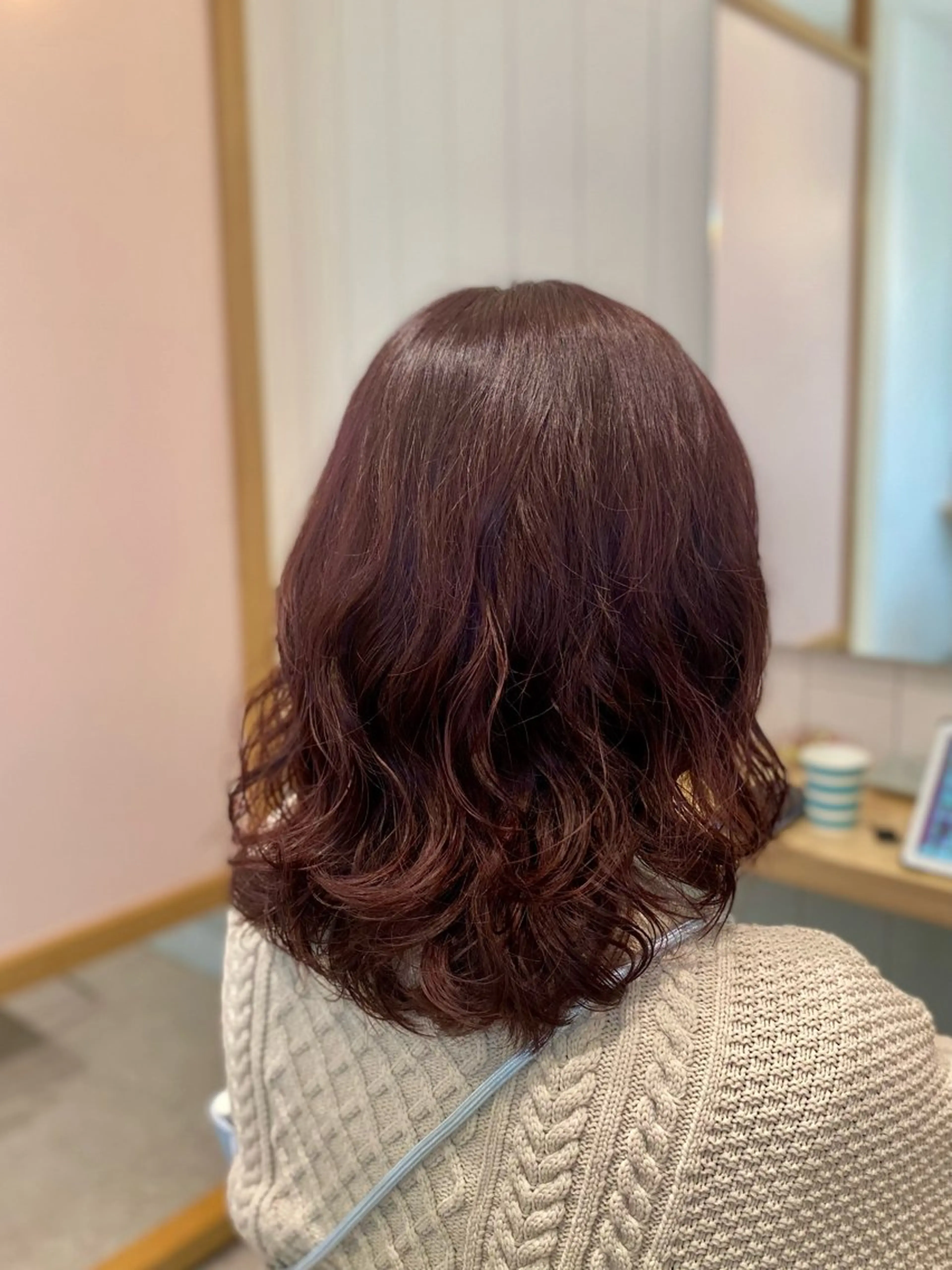 セミロング カラー ピンクカラー カット ヘアカラー トリートメント メンズパーマ・ カット モリヤ🌺のヘアスタイル