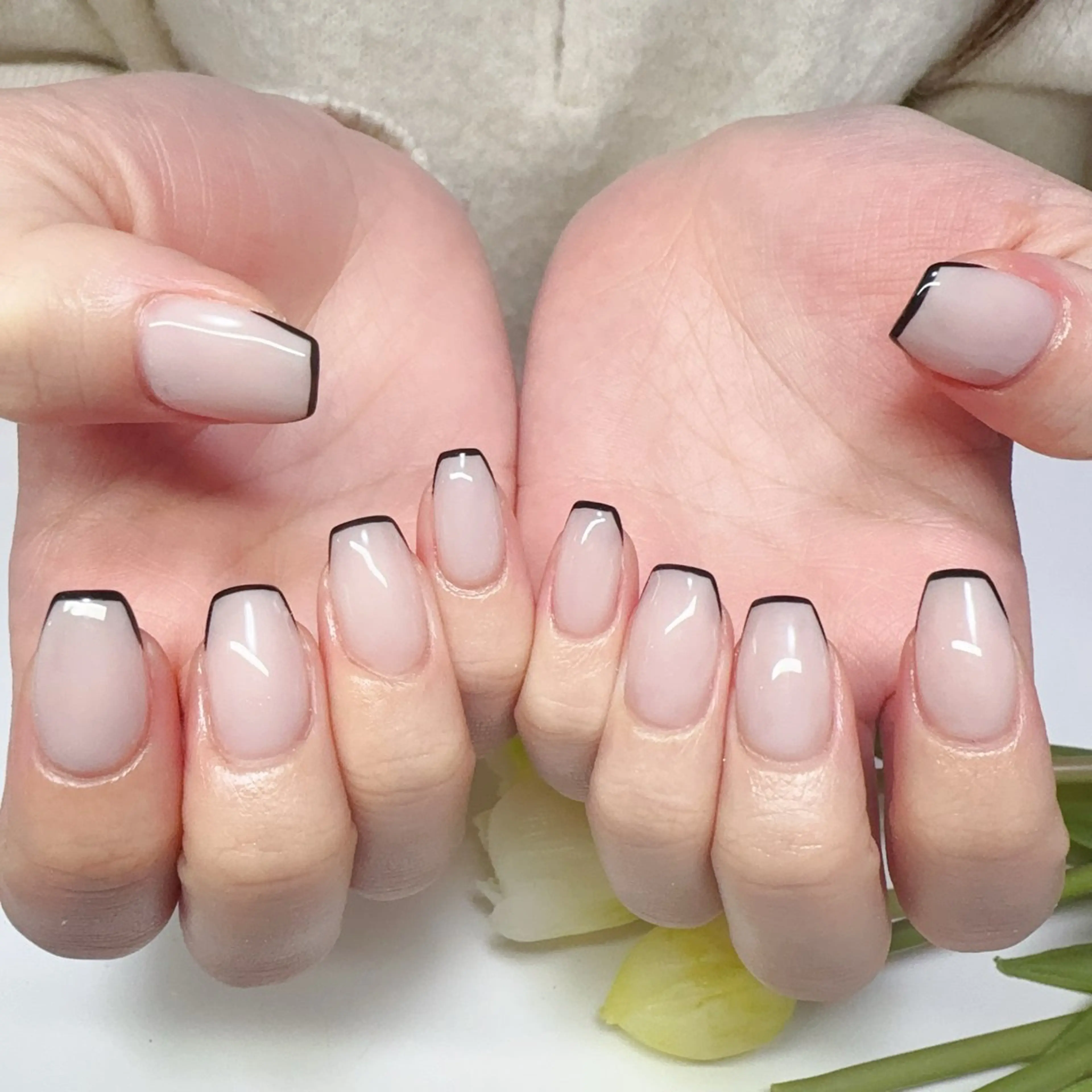 ネイル チークネイル 長さ出し フレンチネイル ジェルネイル ピンク ハンドネイル YUYI.nail salonのネイルデザイン