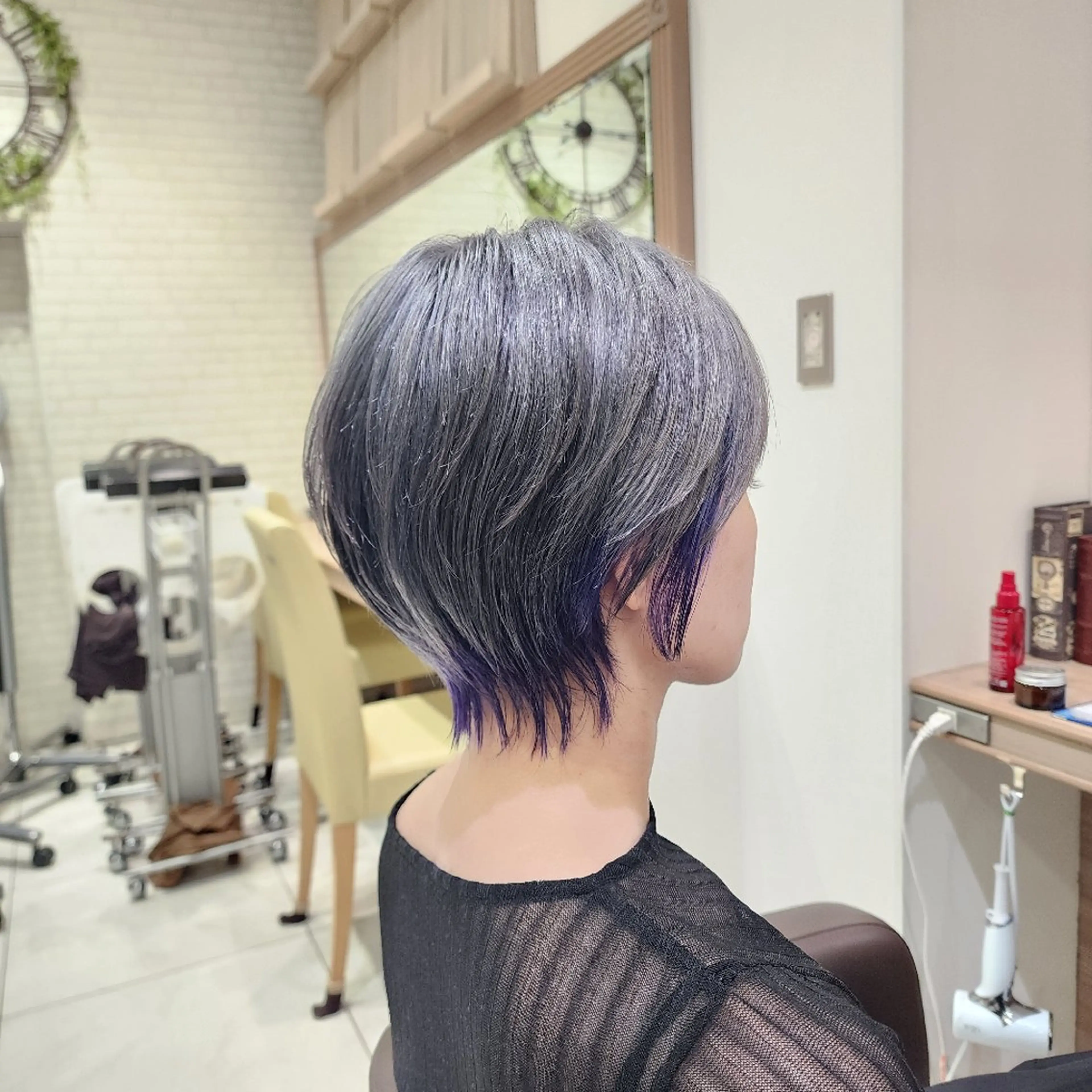 ショート カラー アッシュ ブリーチ ケアブリーチ バイオレットカラー 髪質改善 カラー特化🔥中村 和貴<Ash津田沼>のヘアスタイル