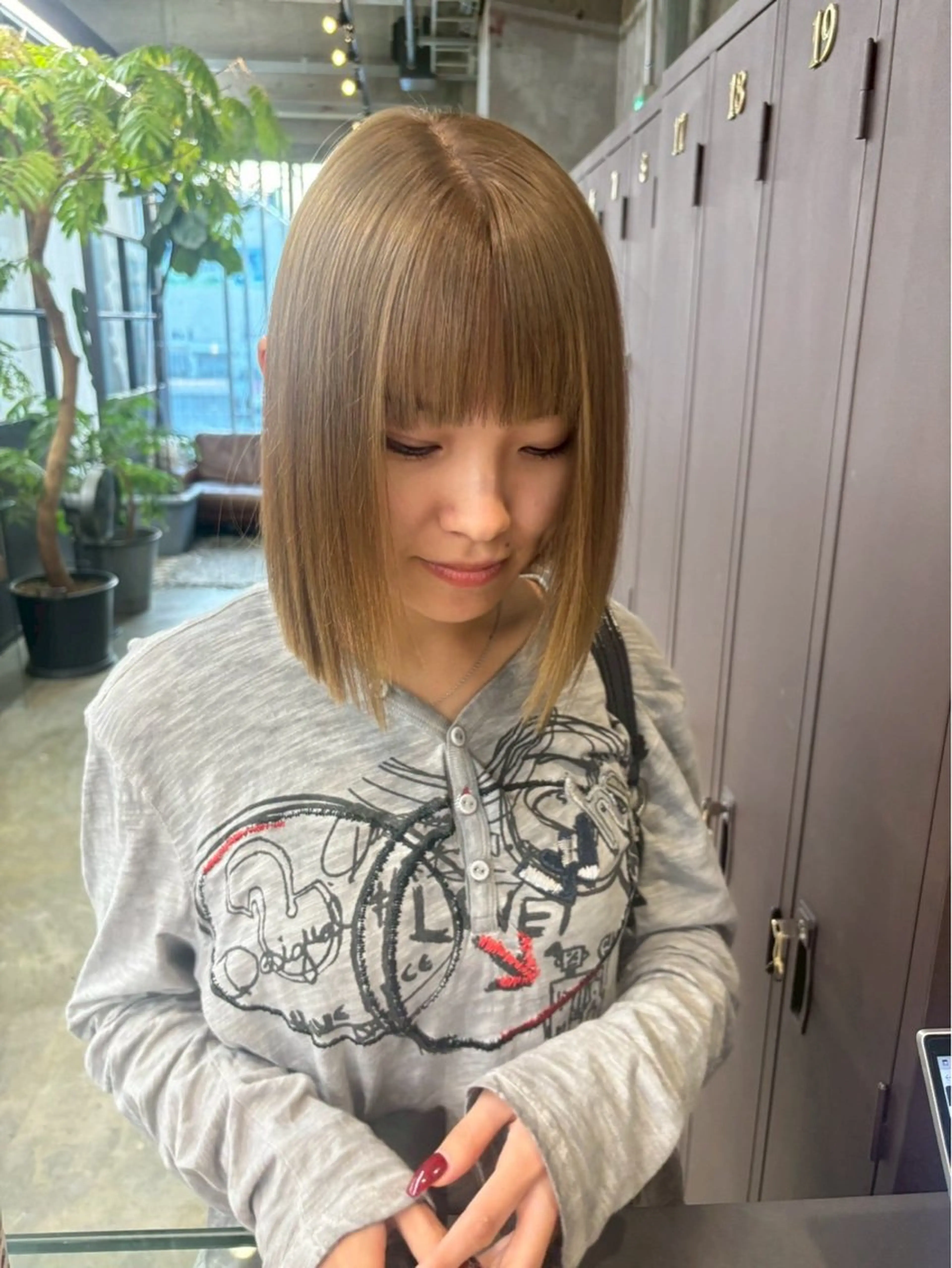 ミディアム ヘアカラー 伊藤ほのか /パーマ/オリーブのヘアスタイル