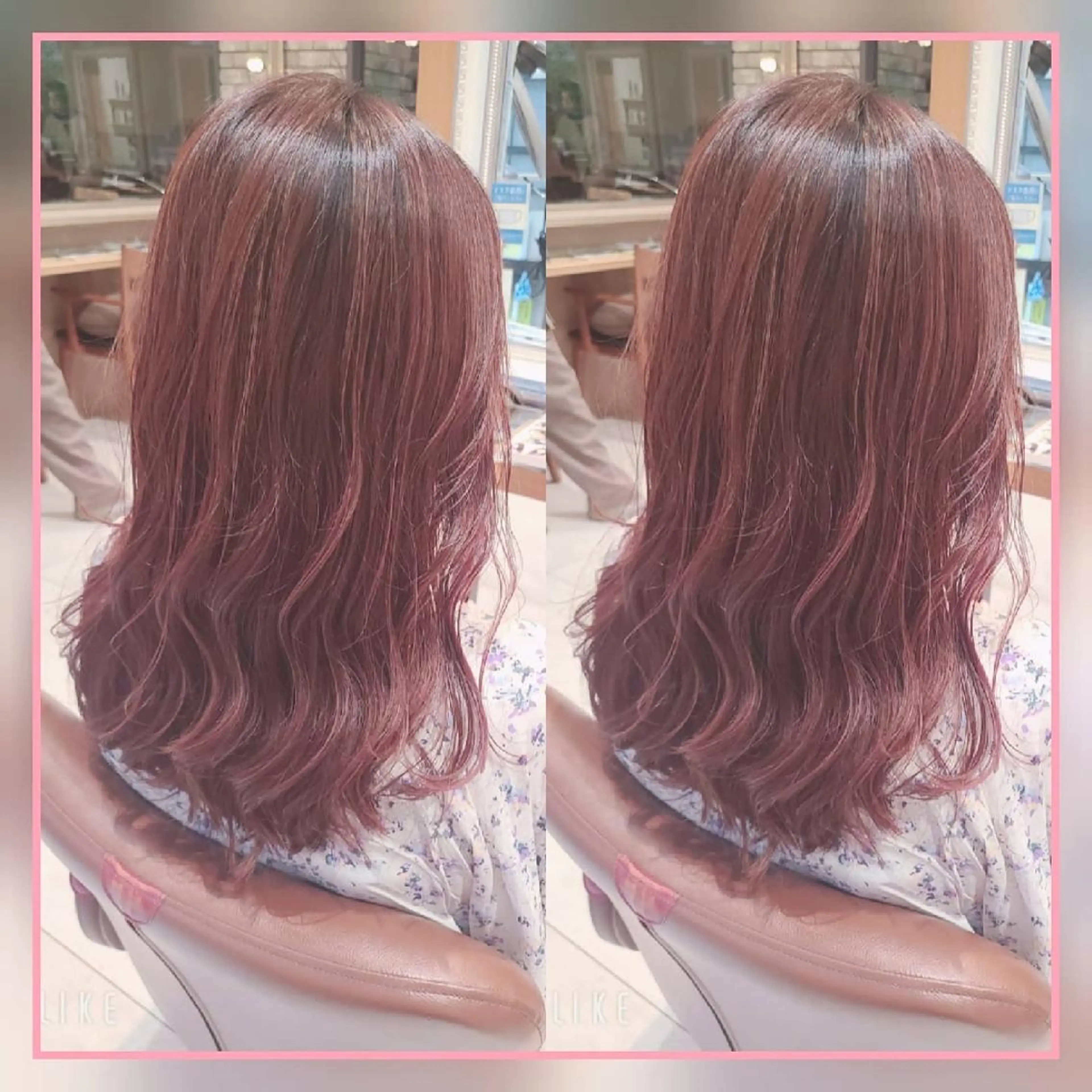 ロング カラー 透明感カラー オレンジ ピンクカラー バイオレットカラー 田中 孝征のヘアスタイル