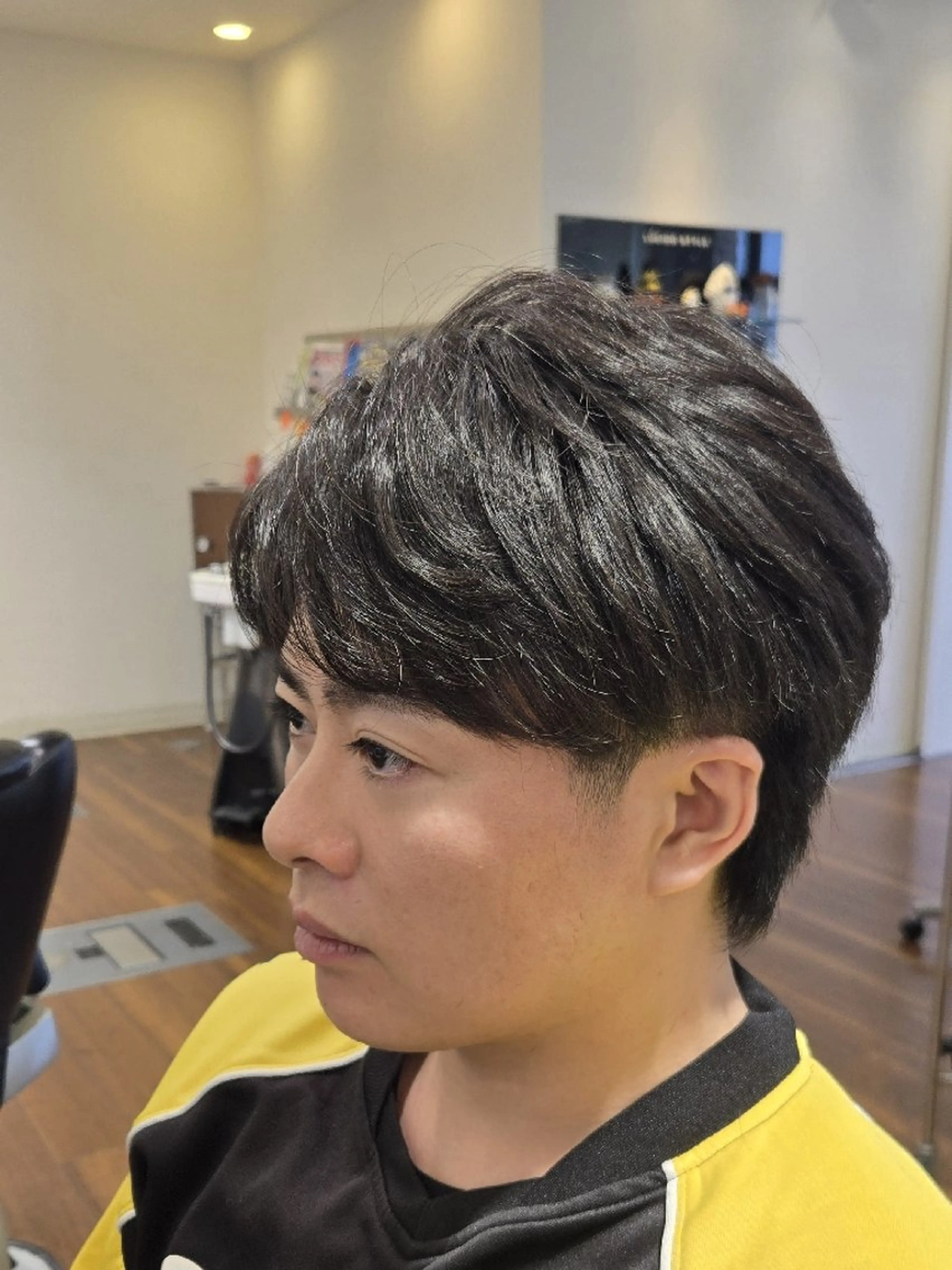メンズ パーマ フェザーパーマ メンズパーマ カット パーマ 🌟Cube 東山 侑以🎮𓈒⋆͛のヘアスタイル
