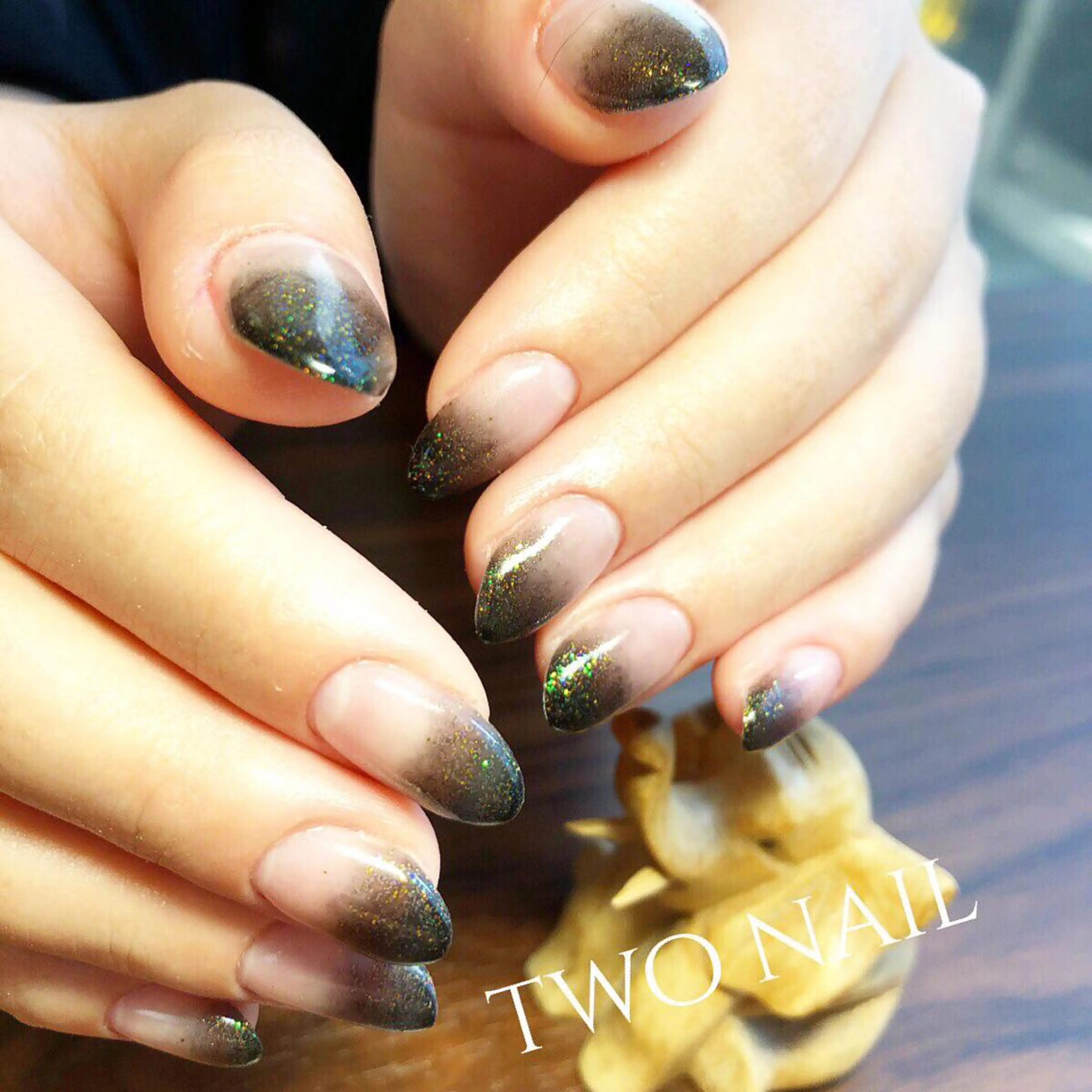 ネイル グラデーション ラメ(グリッター) ラメグラデーション two nailのネイルデザイン