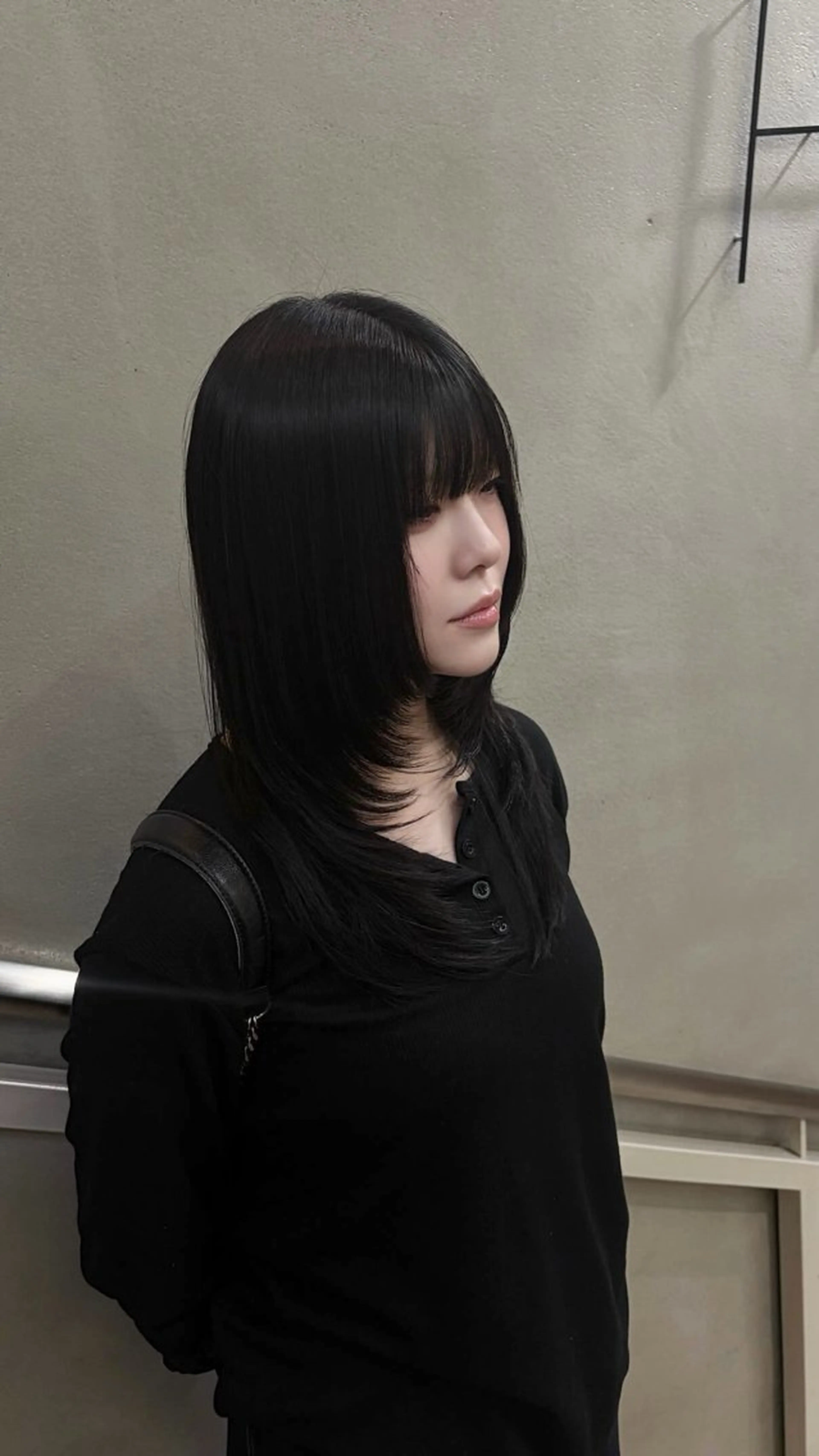 ロング くびれヘア ハッシュカット 韓国風ヘア レイヤーカット 小顔カット カット ヘアカラー 髪質改善カラー/ モトタニのヘアスタイル
