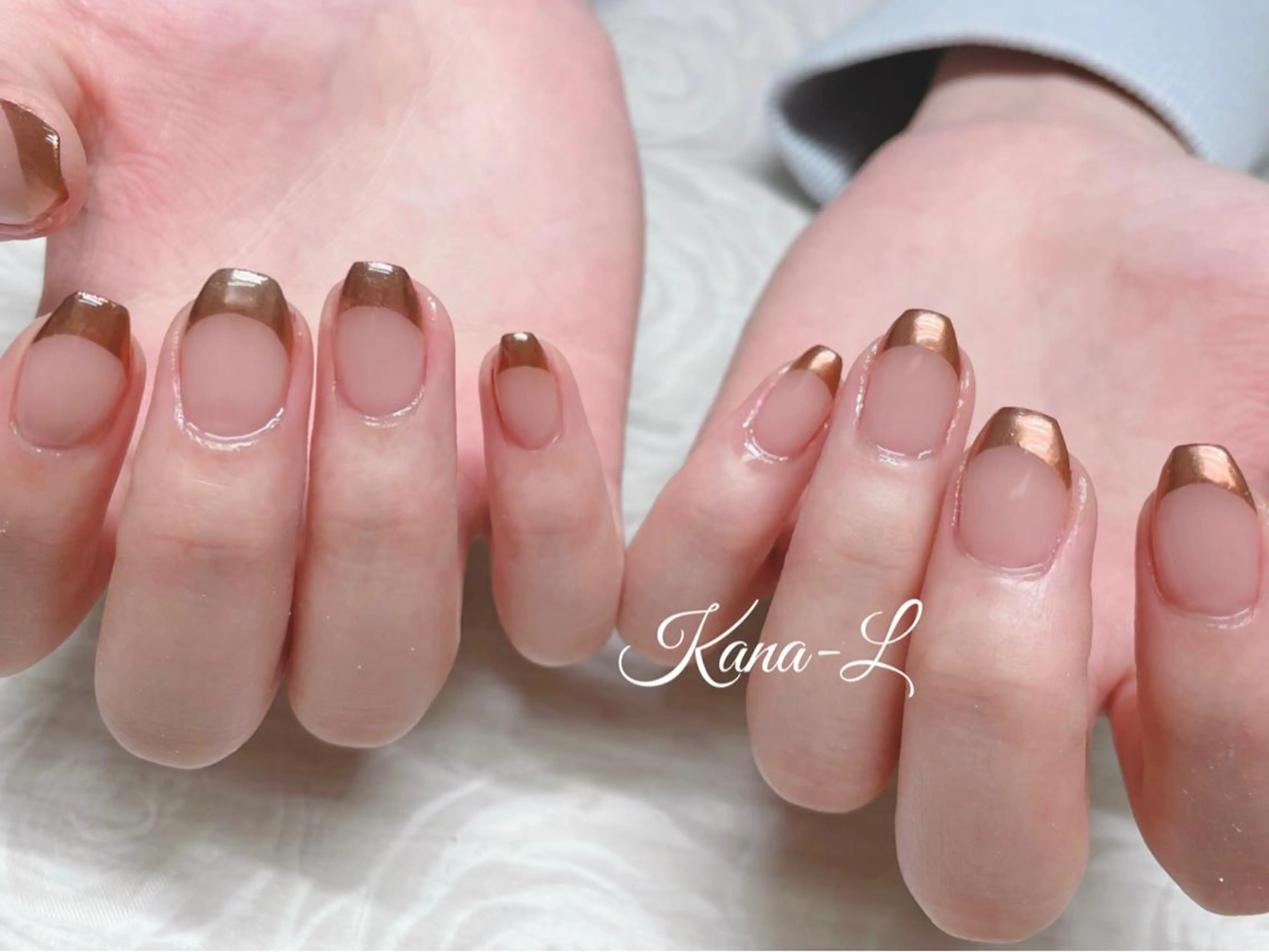 カラー ネイル フレンチネイル ミラーネイル 芦辺 香奈のネイルデザイン