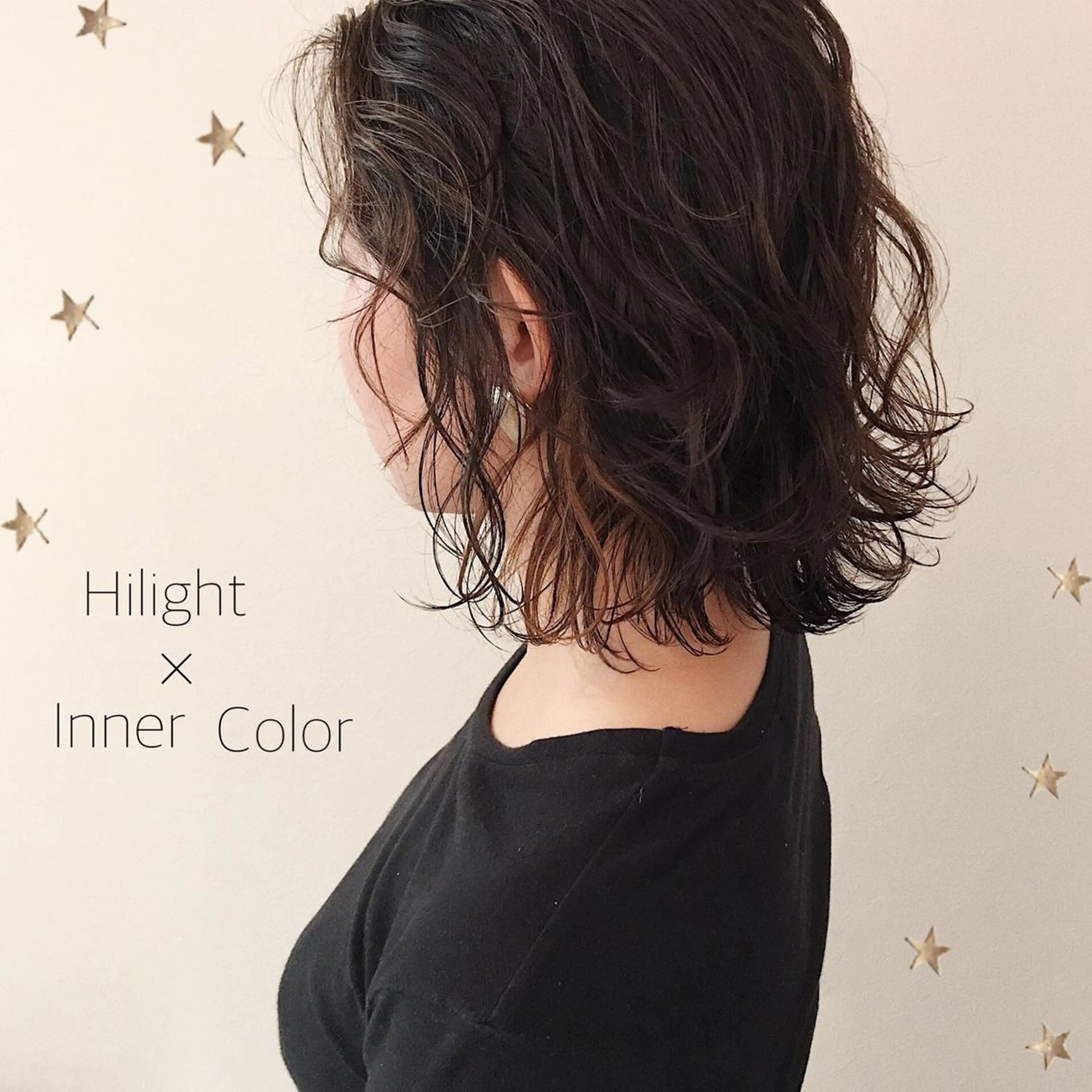 ミディアム カラー カット ヘアカラー 市川 千夏のヘアスタイル