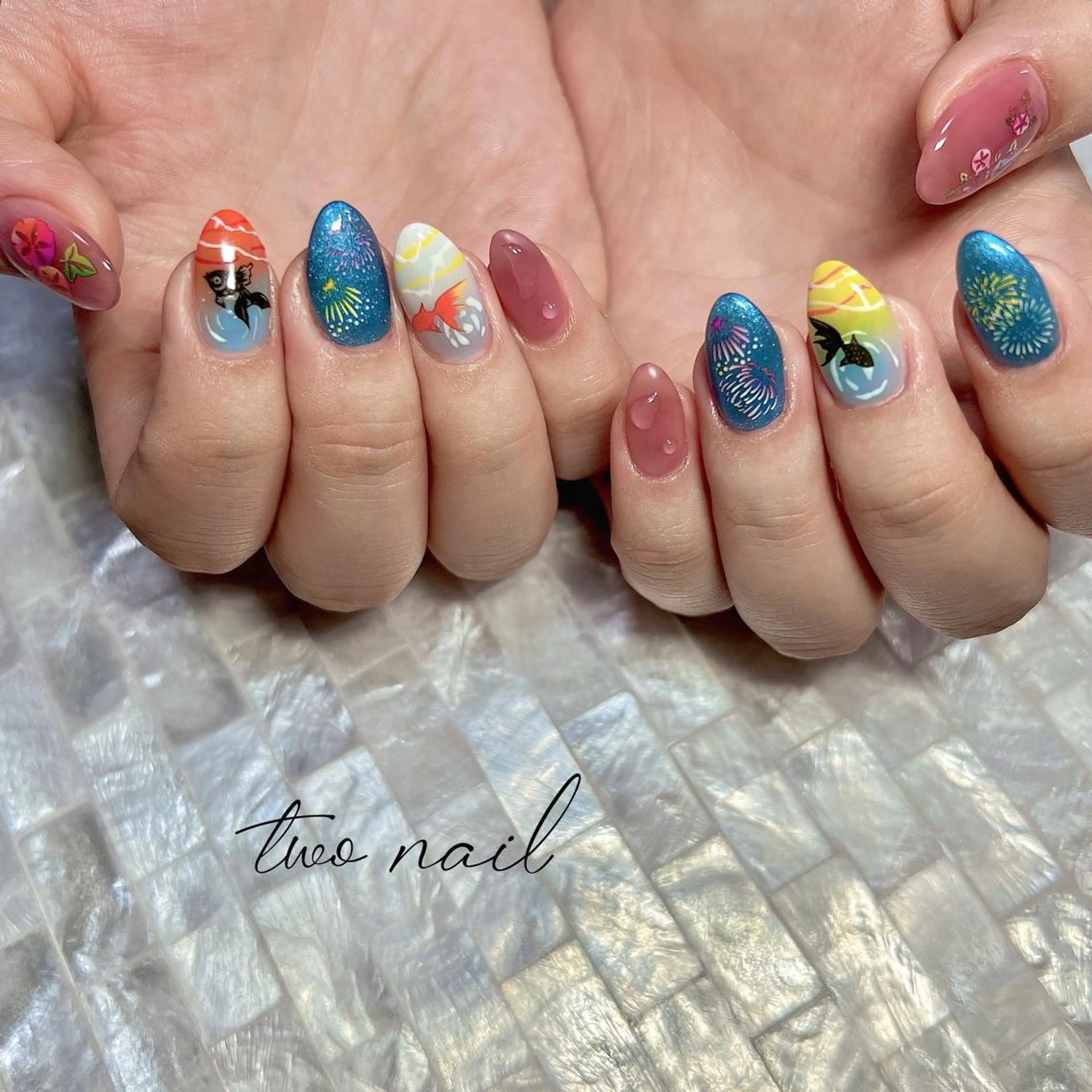ネイル アートネイル フットネイル ハート 持ち込み ニュアンスネイル ハンドネイル two nailのネイルデザイン
