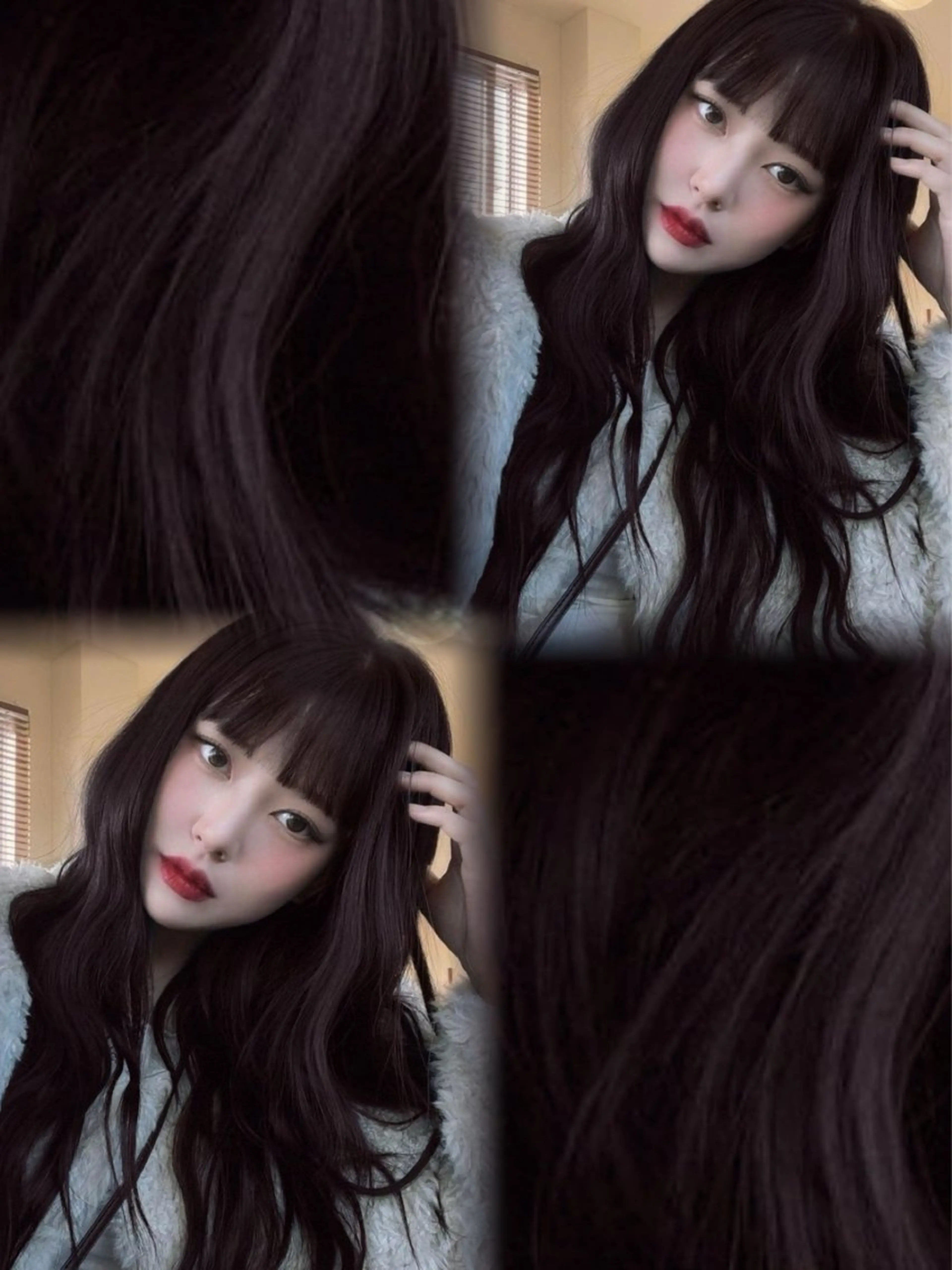 ロング カラー ヘアアレンジ ブラウンカラー ココアブラウン カット ヘアカラー トリートメント ヘッドスパ ヘアセット 💎韓国/ レイヤー カット/ 暖色🫧のヘアスタイル