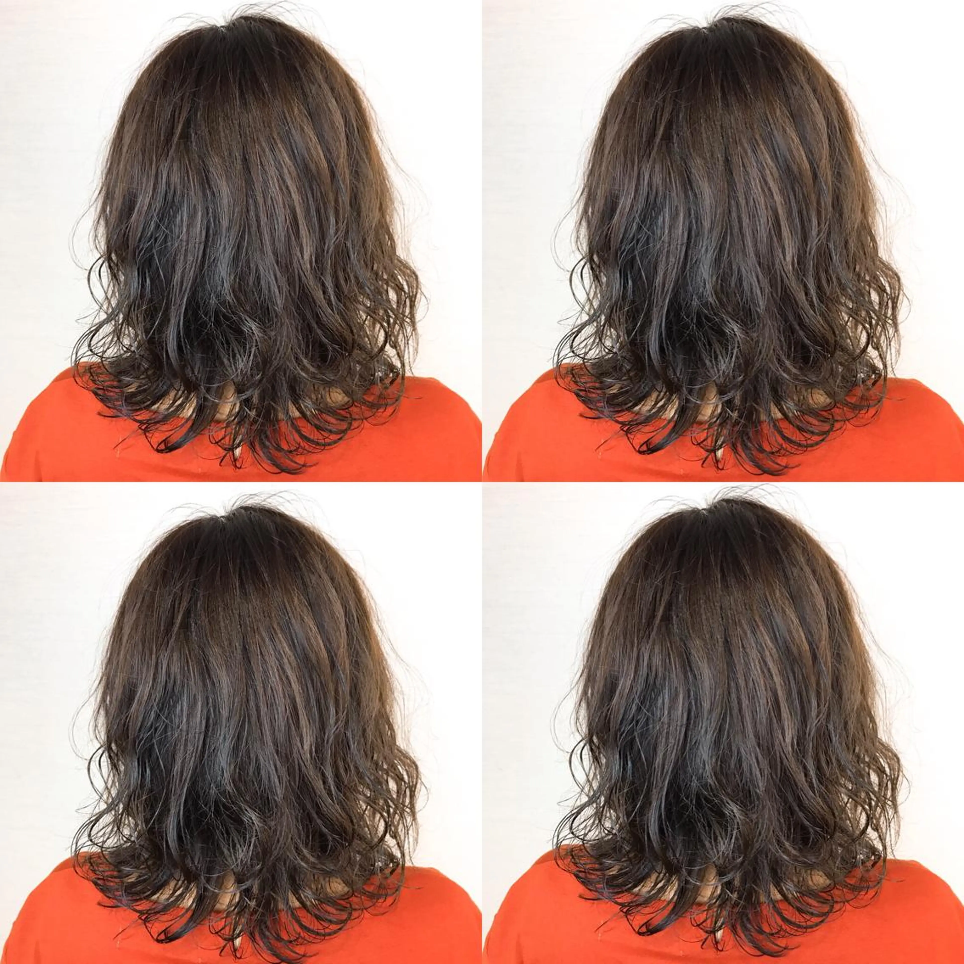 ミディアム カラー ミディアムパーマ くせ毛 韓国レイヤーカット/ ダブルカラーのヘアスタイル