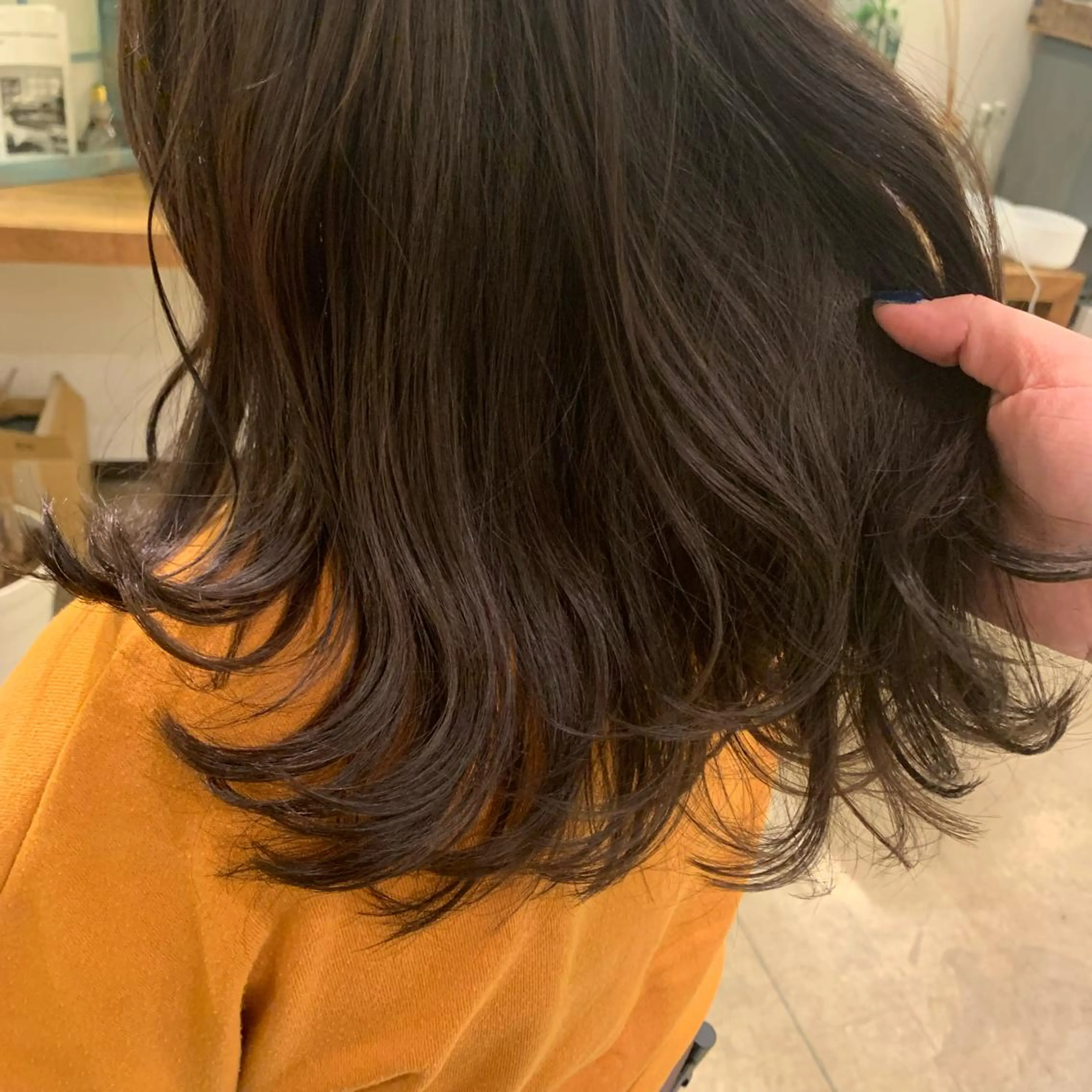 セミロング カラー 【完全個室】髪質改善 暖色カラー/山崎唯奈のヘアスタイル