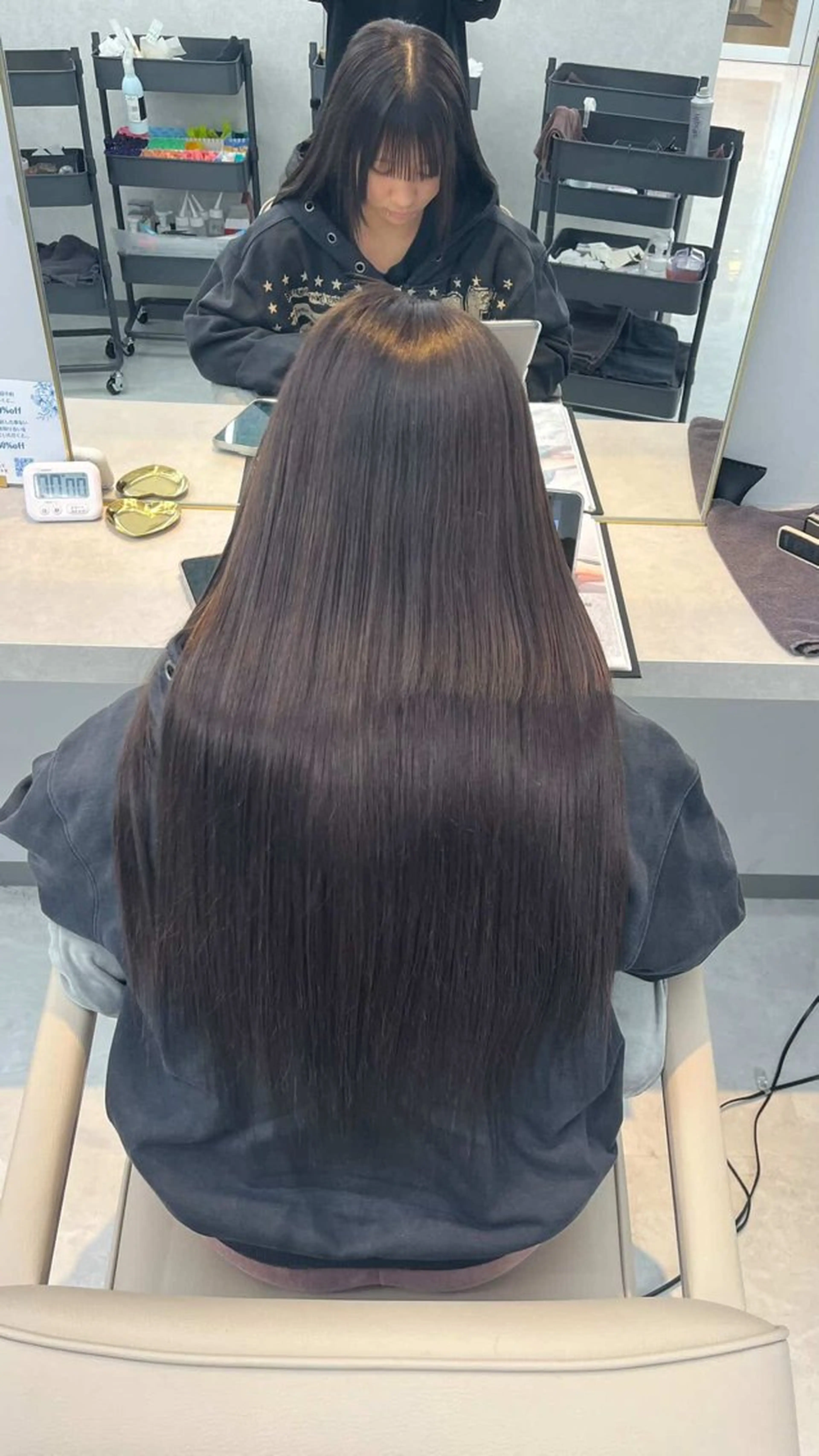 セミロング カラー ヘアアレンジ ヘアカラー トリートメント 艶カラー ／韓国風カラーのヘアスタイル