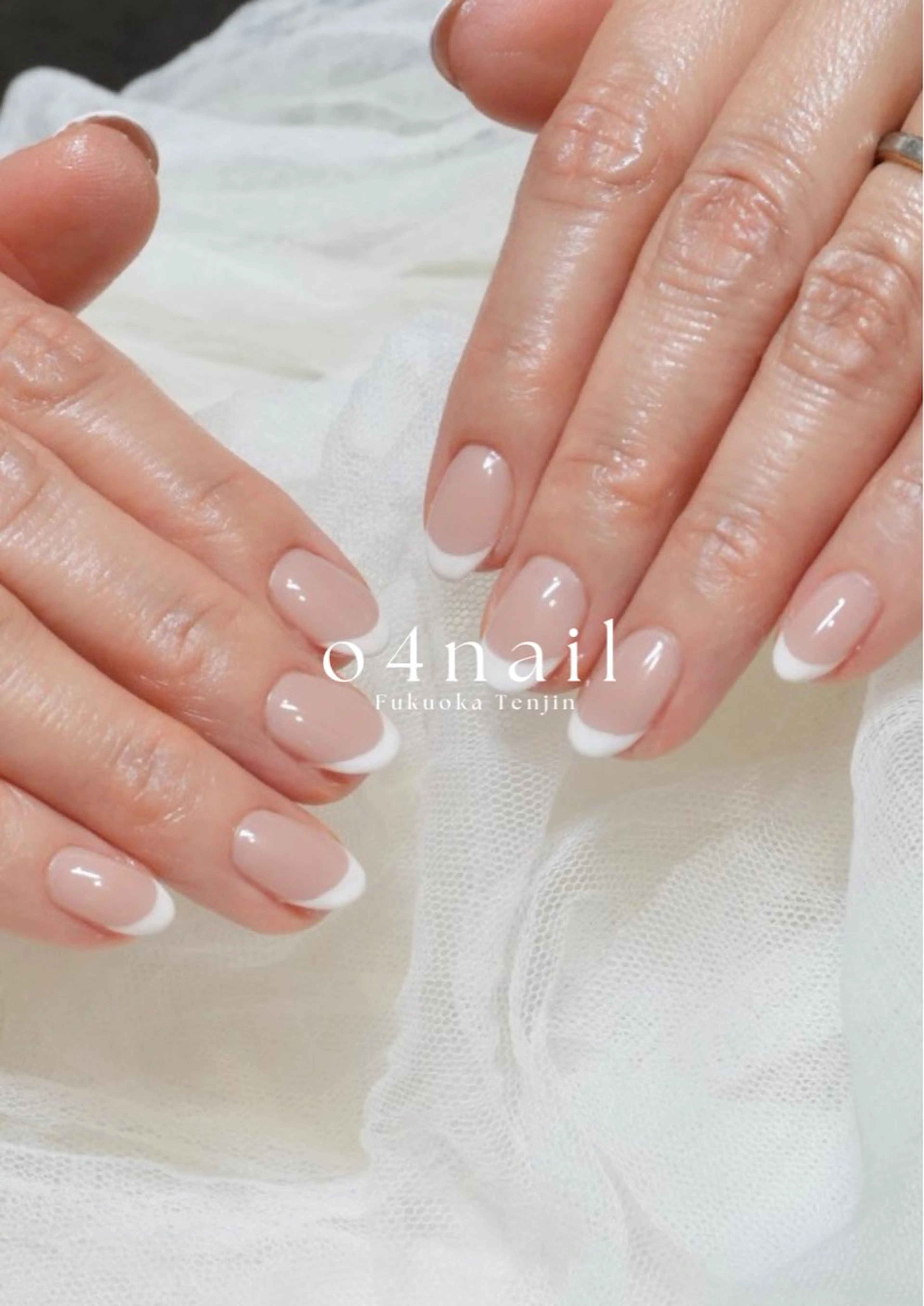 ネイル フレンチネイル ハンドネイル SALON VILLAGE tenjin所属・o4nail___ ARISAのネイルデザイン