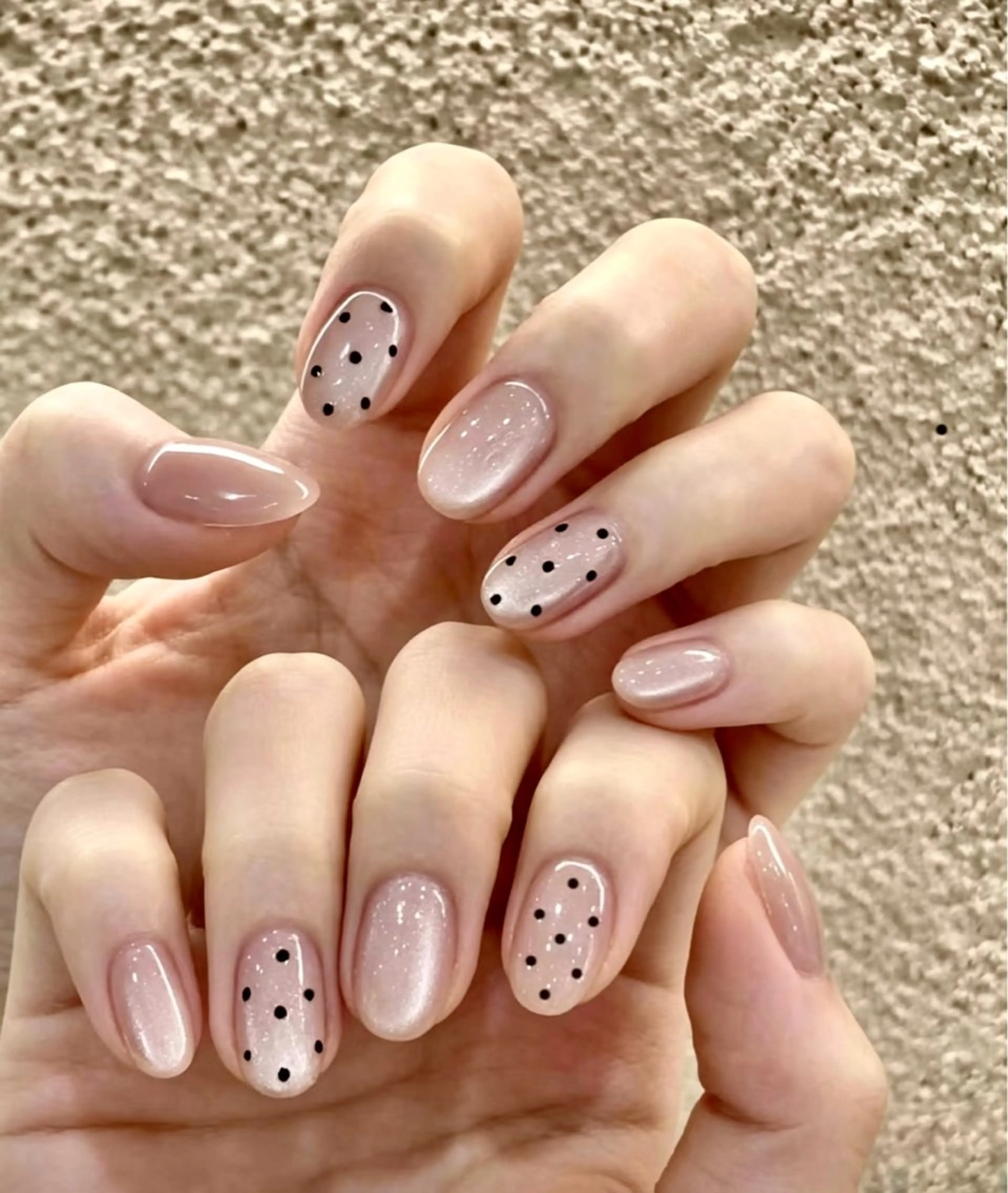 ネイル アートネイル オーロラネイル チークネイル 長さ出し フレンチネイル ハンドネイル Yumi Nail Seiのネイルデザイン