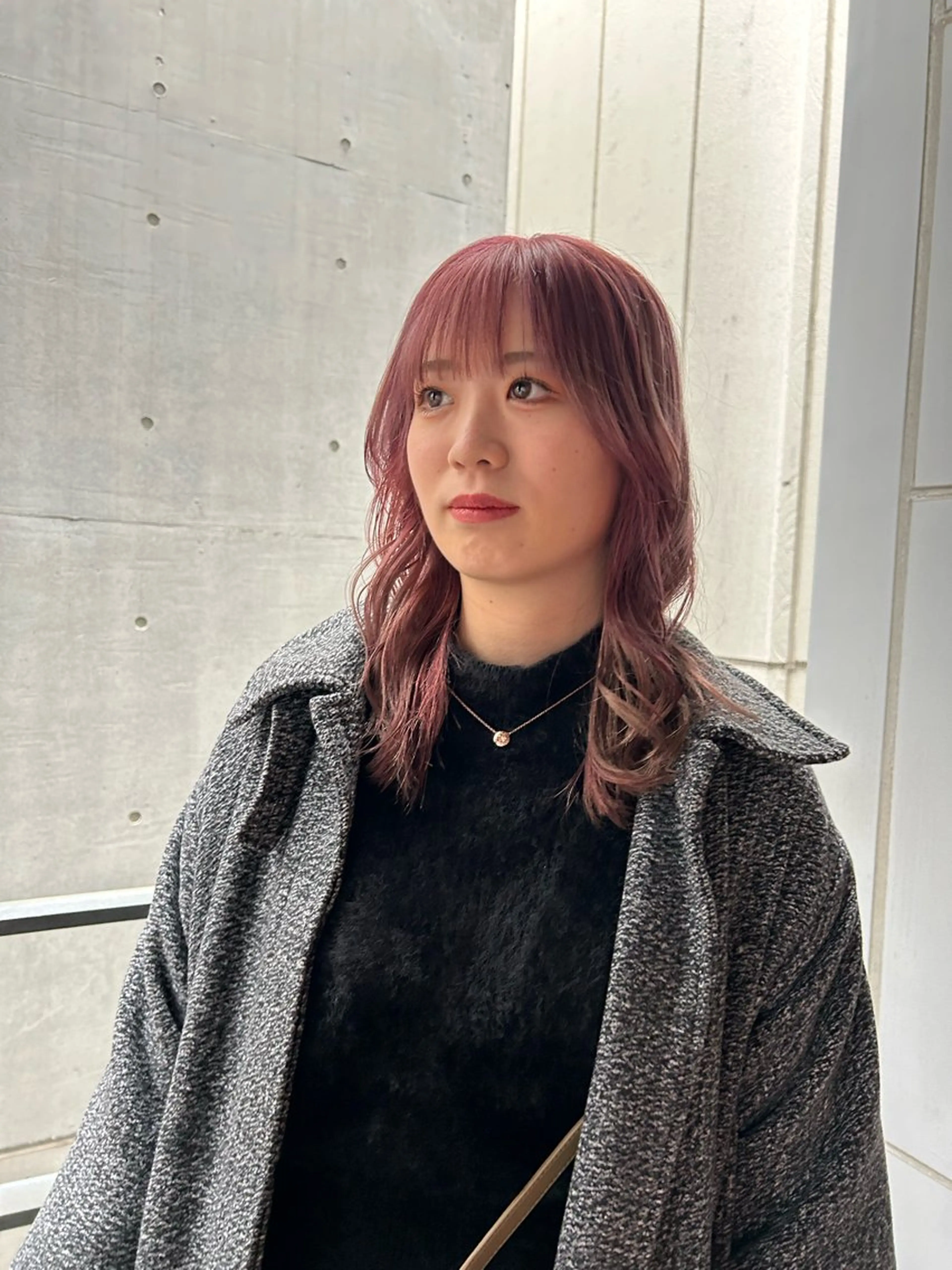 ミディアム カラー ピンクカラー バイオレットカラー yumeka🩶ボブ 暖色/透け感カラーのヘアスタイル