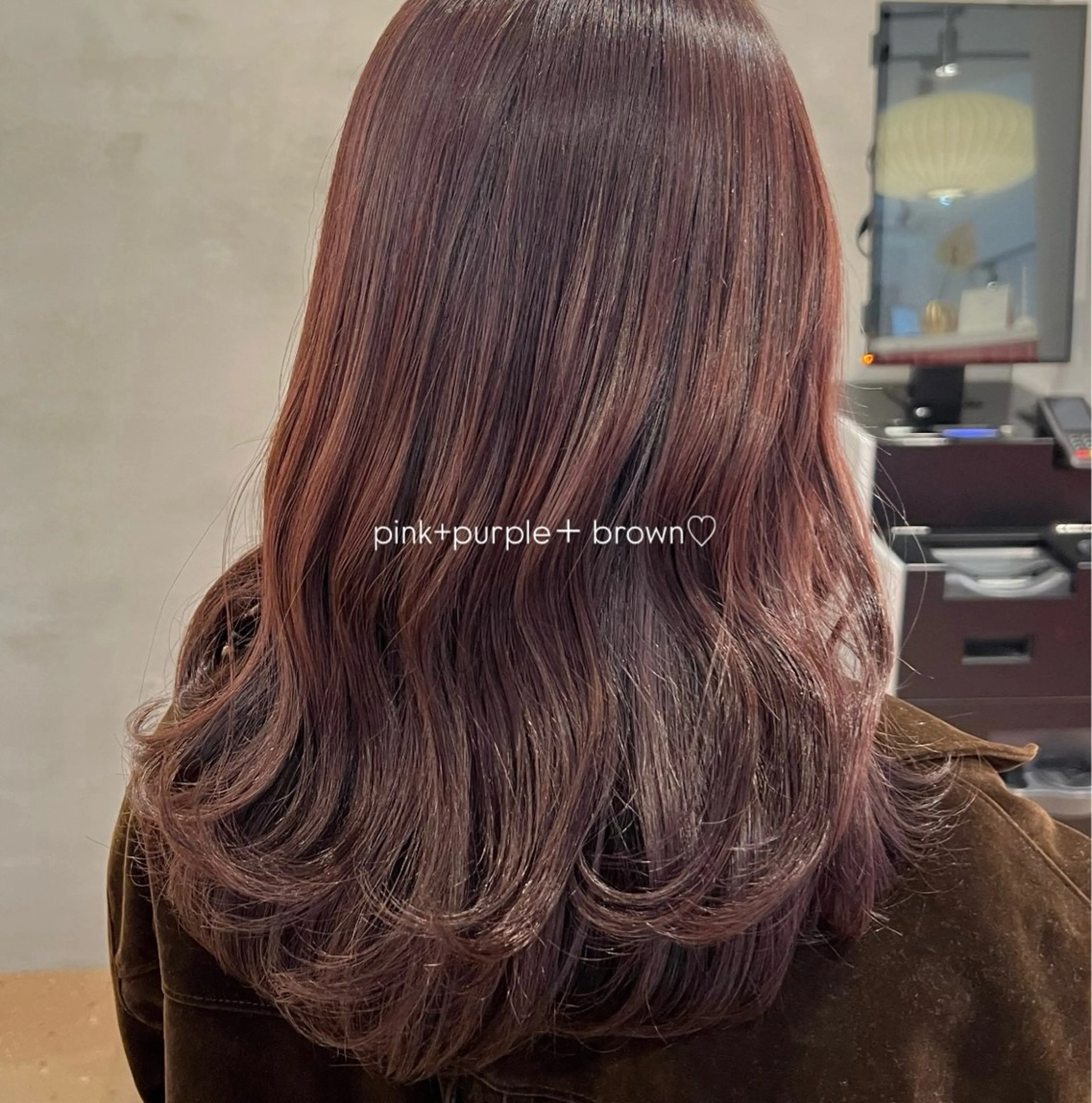 セミロング ピンクブラウン 暖色カラー/ベージュ 🩰ayano♡のヘアスタイル