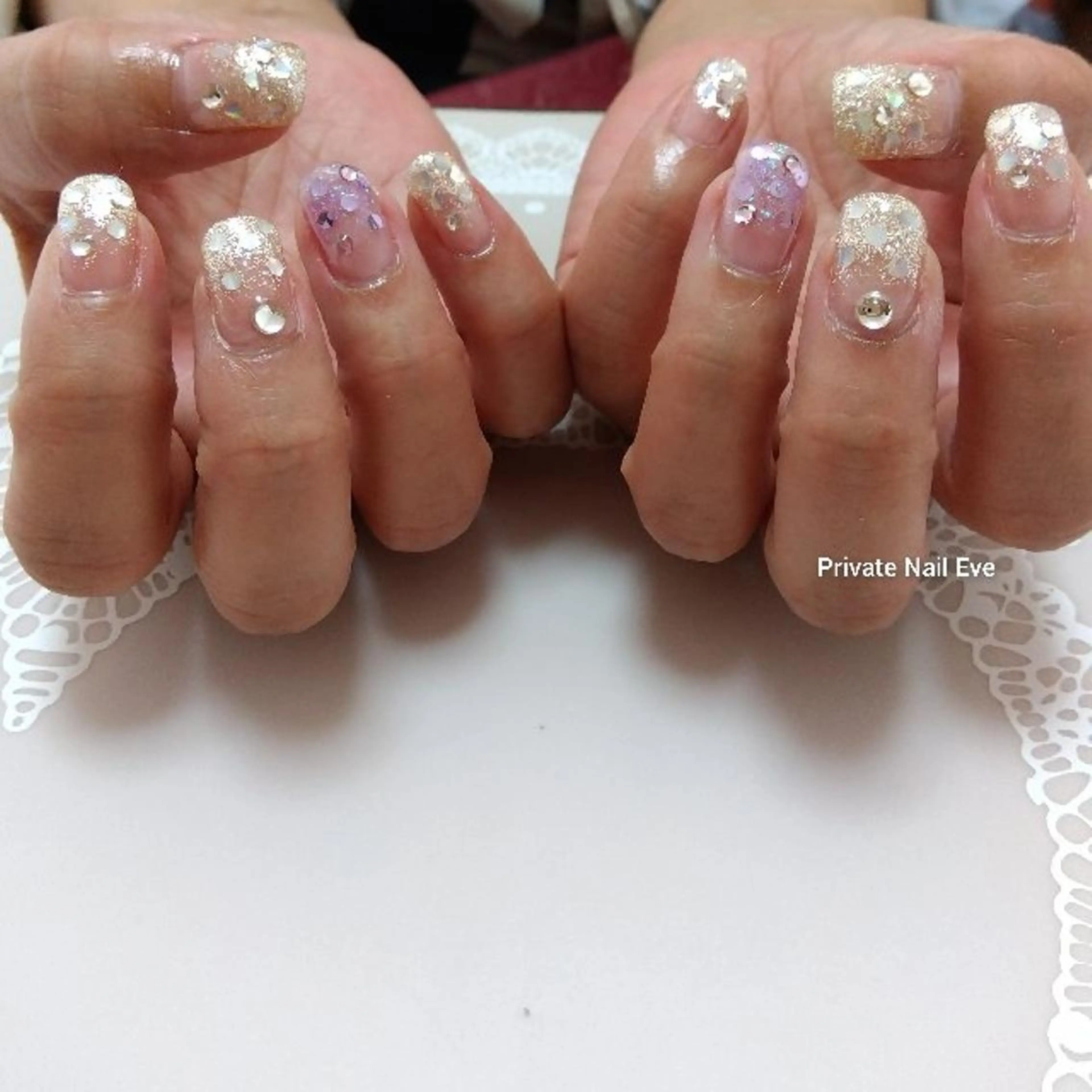 ネイル ラメ(グリッター) ラメグラデーション ネイル junkoのネイルデザイン