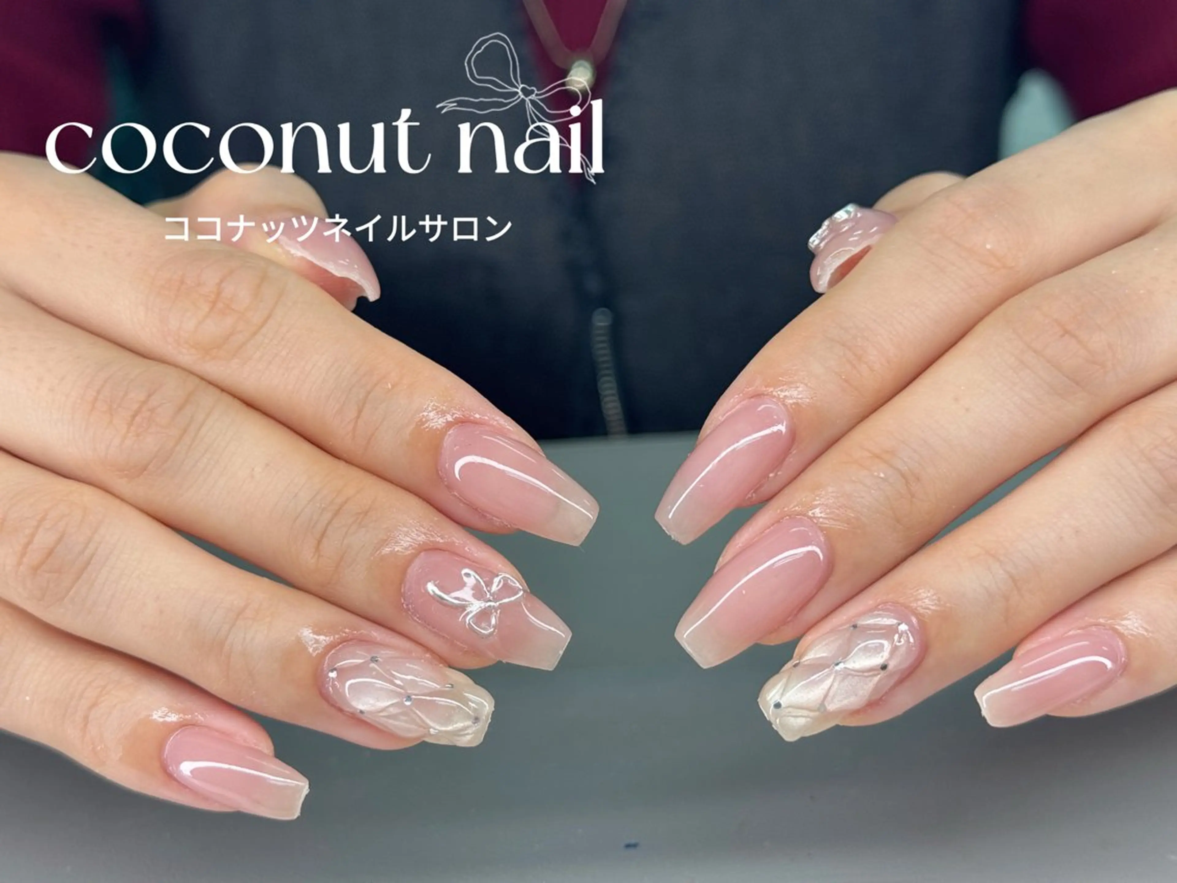 ネイル べっ甲ネイル フレンチネイル キラキラネイル マグネットネイル 大理石ネイル(マーブル) ハンドネイル 神田 ココナッツのネイルデザイン