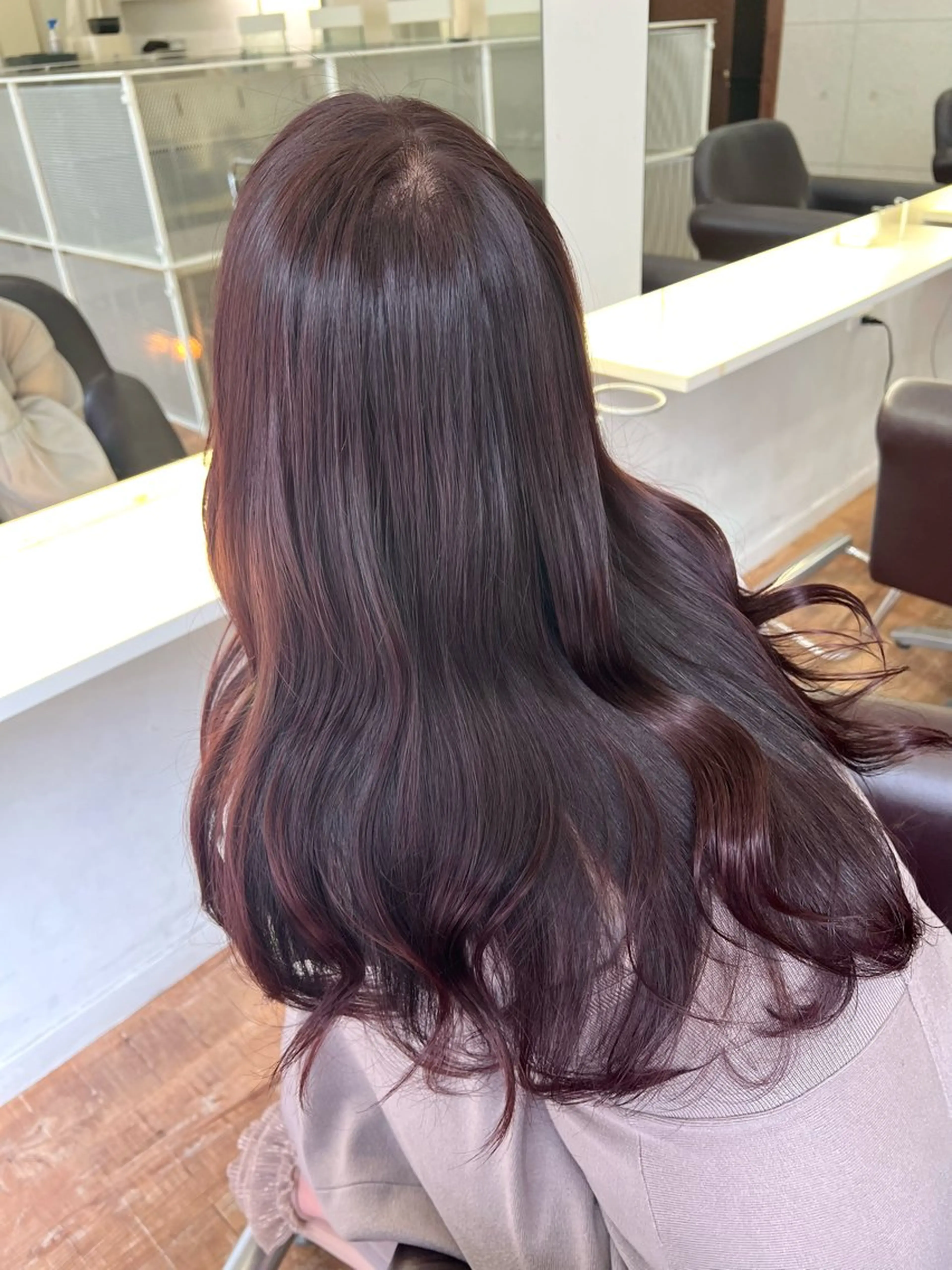 ロング カラー ブリーチ ブラウンカラー カシス ココアブラウン ラベンダーカラー 韓国ヘア ♡tomimaのヘアスタイル