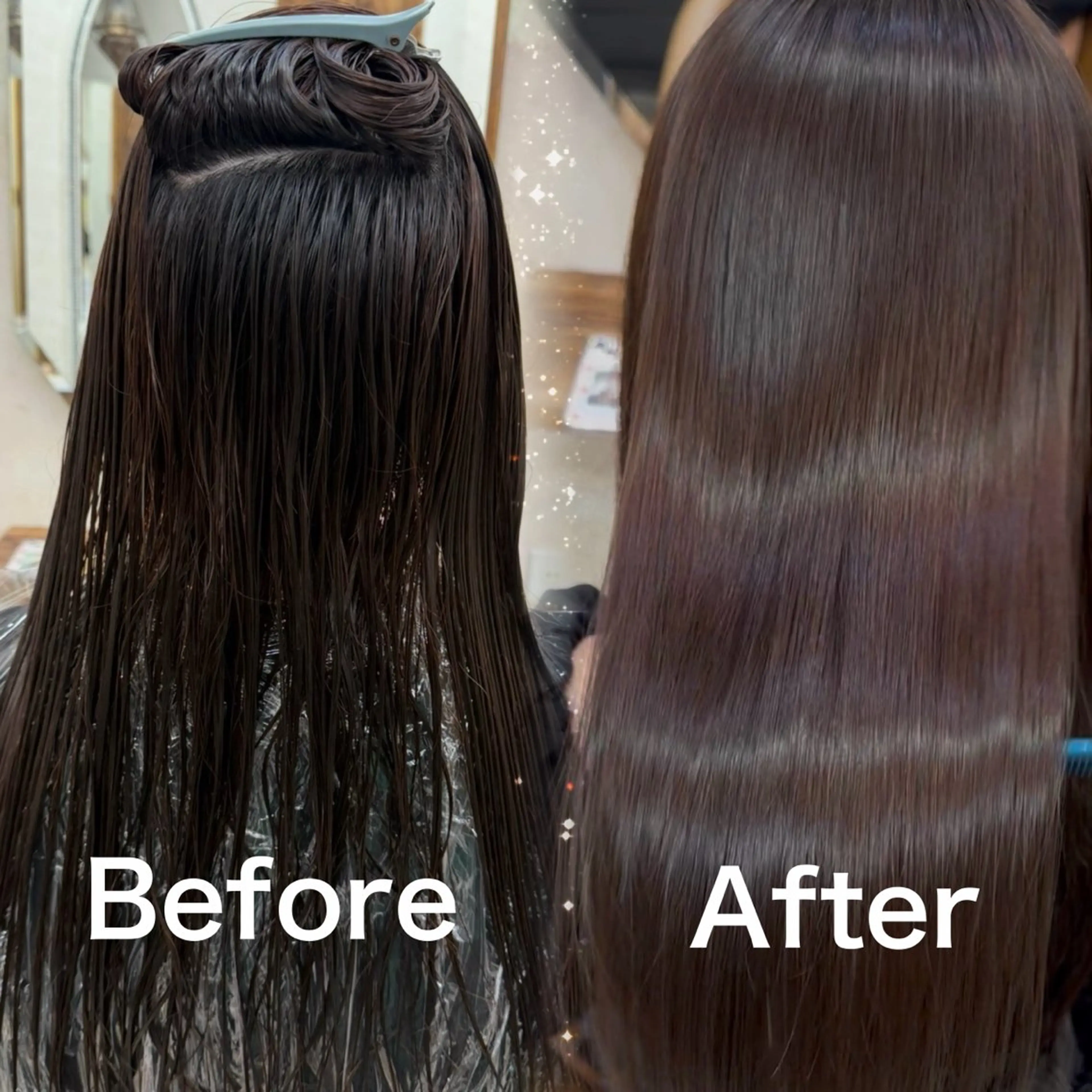 ロング カラー カット ヘアカラー トリートメント ブリーチなし 透明感カラー/艶髪のヘアスタイル