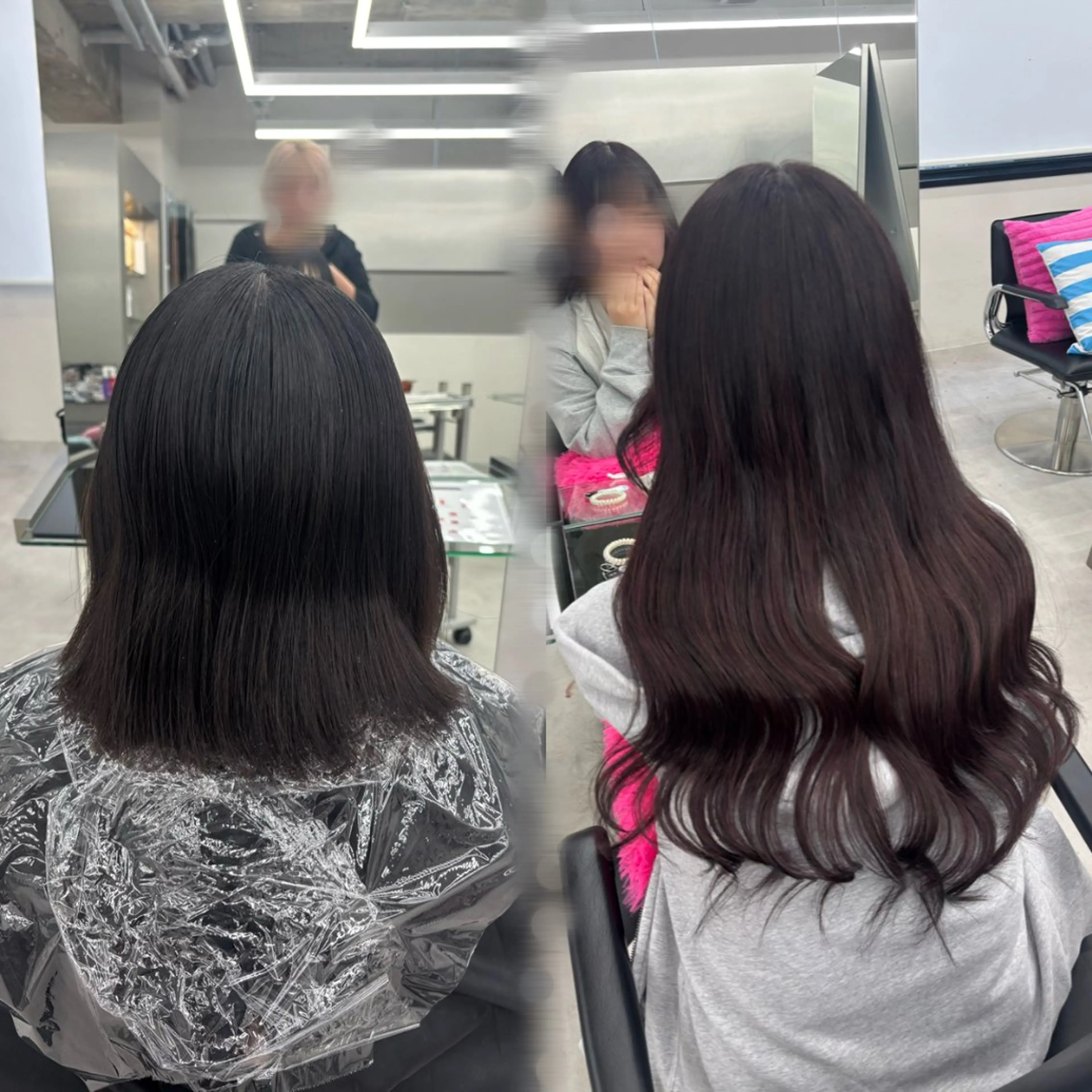 ミディアム ヘアカラー エクステ 暖色カラー❤️横浜 エクステらん🦖のヘアスタイル