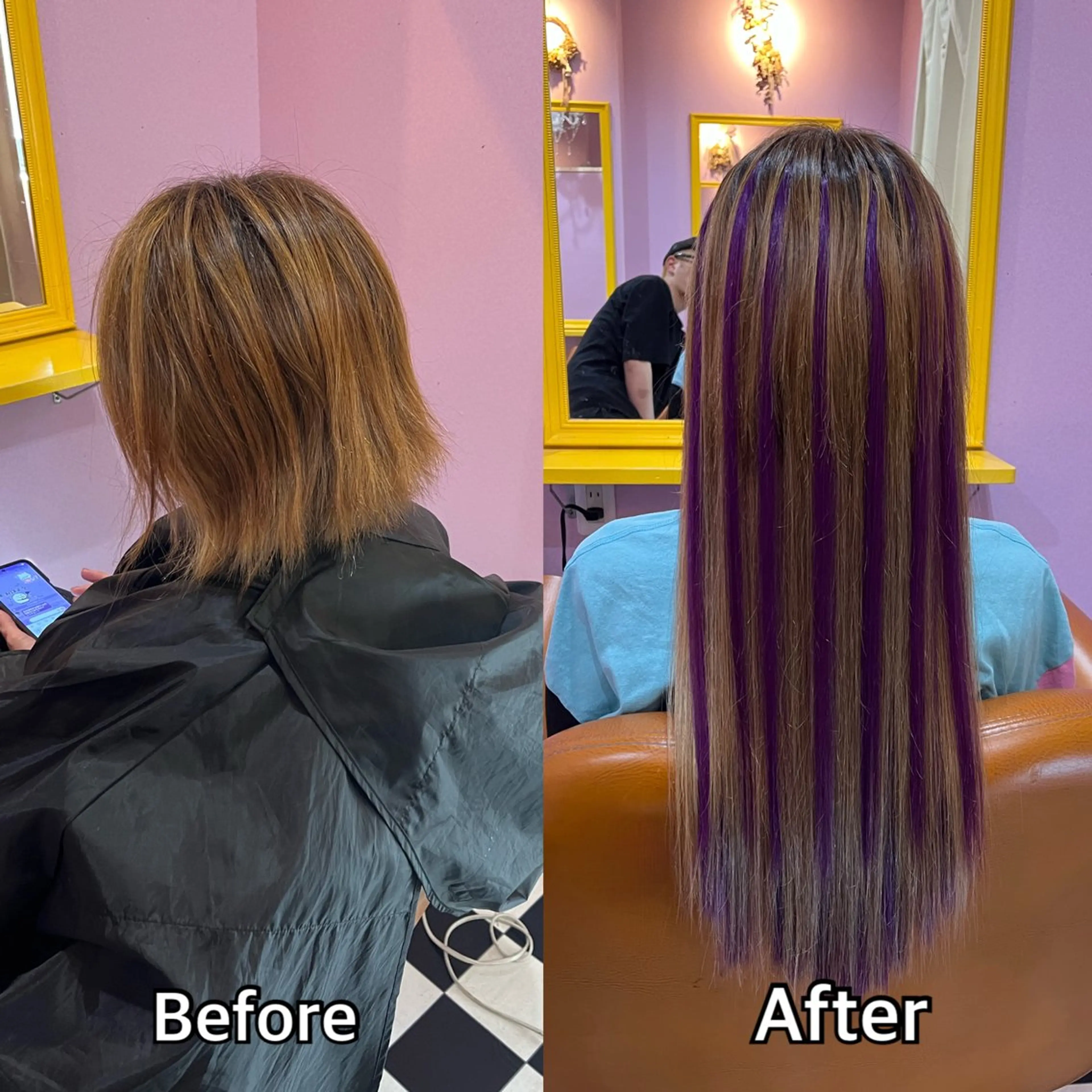 ロング シール+ちび編み込み エクステ梅田🐨のヘアスタイル