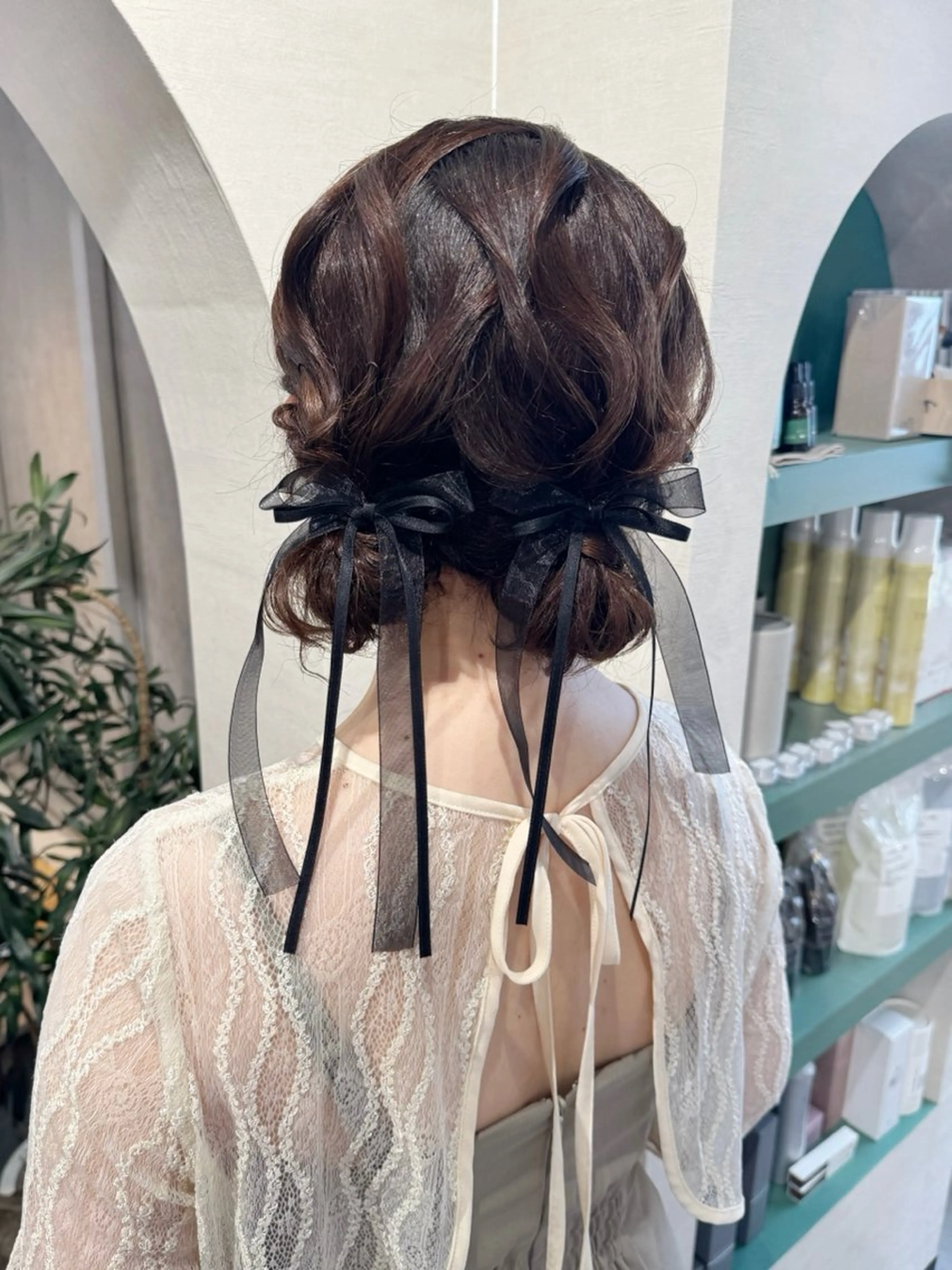 ヘアアレンジ 結婚式・ブライダル ヘアセット 🫧札幌ブリーチなし 透明感カラーゆん🫧のヘアスタイル