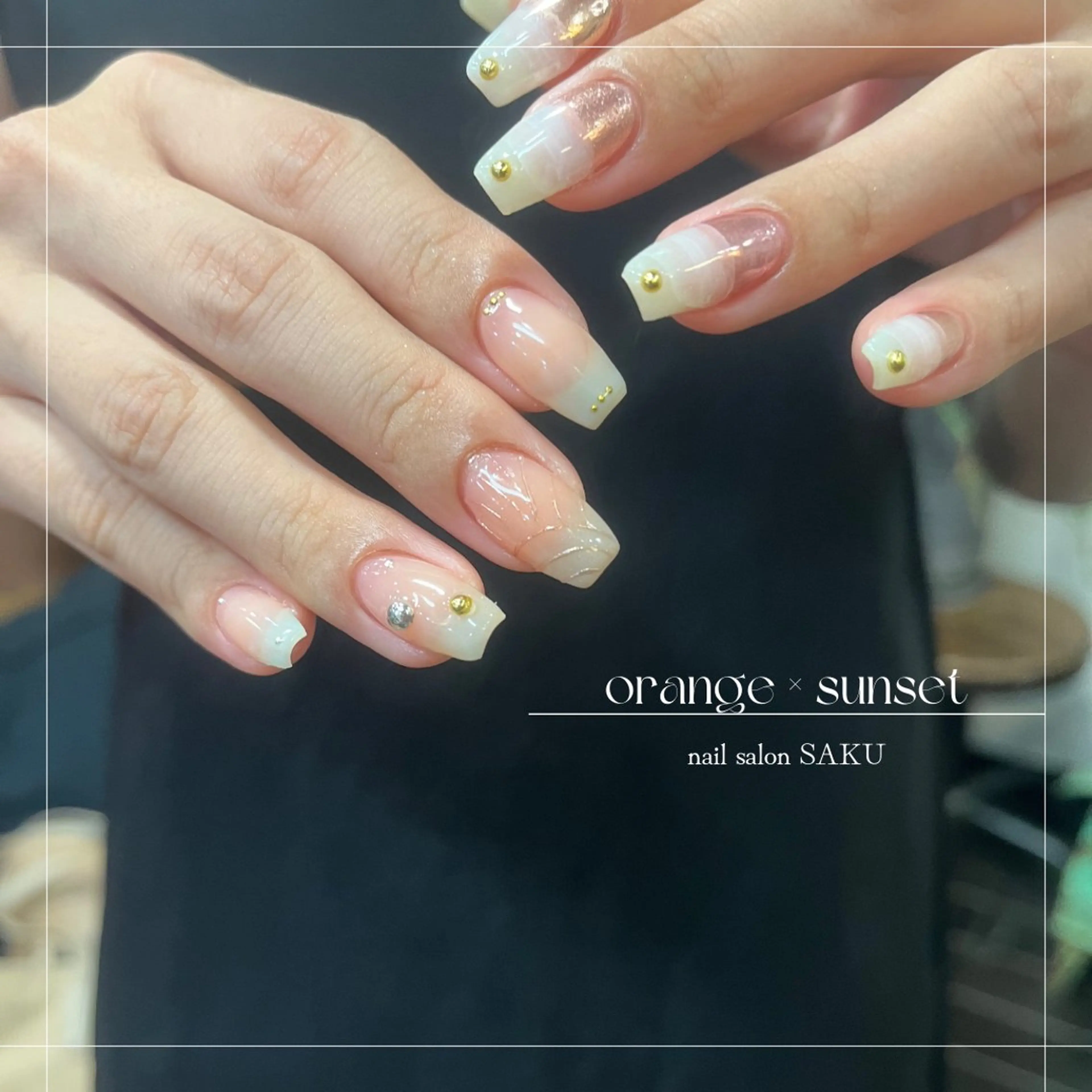 ネイル ニュアンスネイル シンプルネイル ハンドネイル SAKU nail 作島茜のネイルデザイン