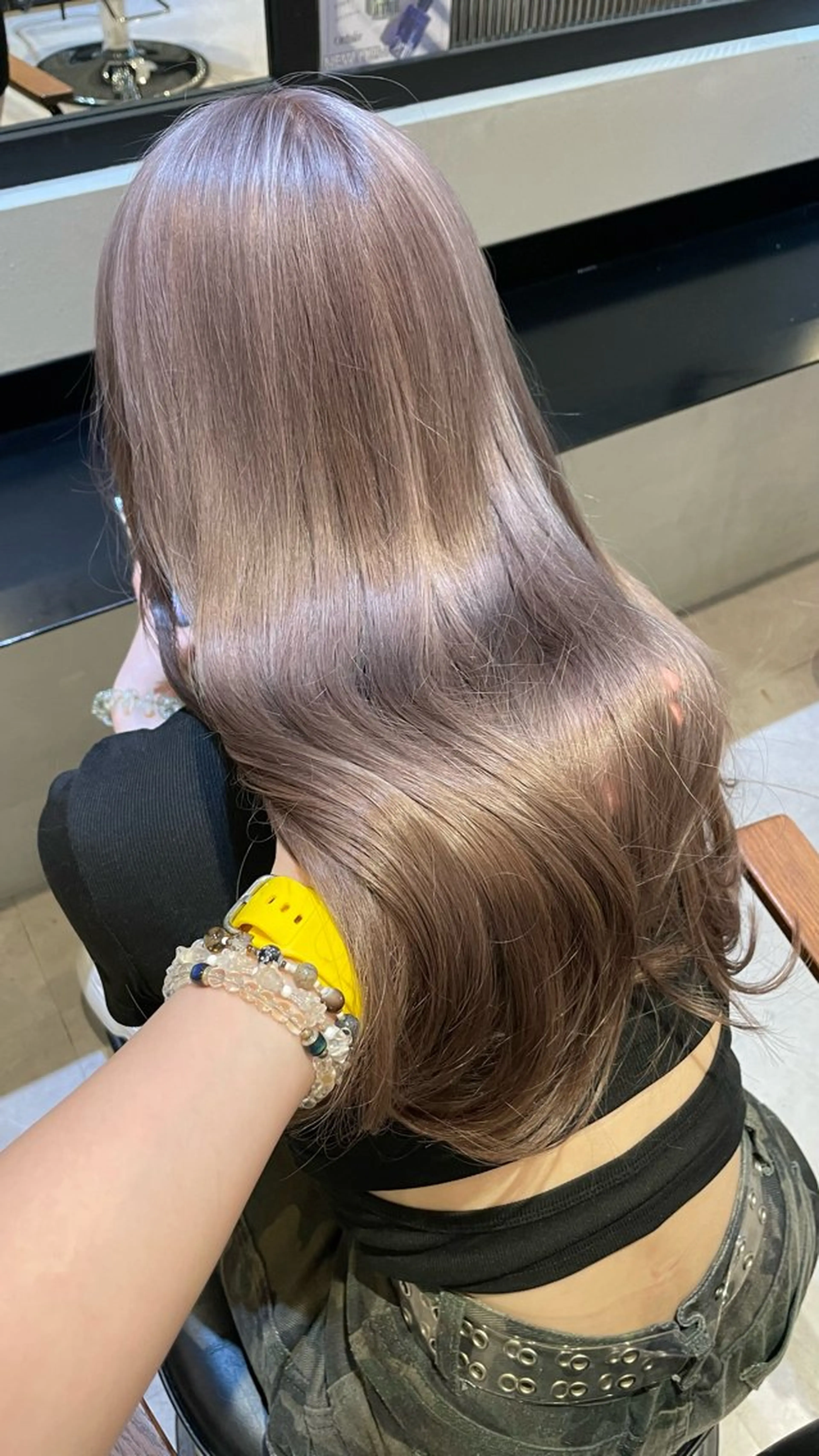 ロング カラー カット ヘアカラー トリートメント オリーブカラー🫒/ ハッシュカット/みゆのヘアスタイル