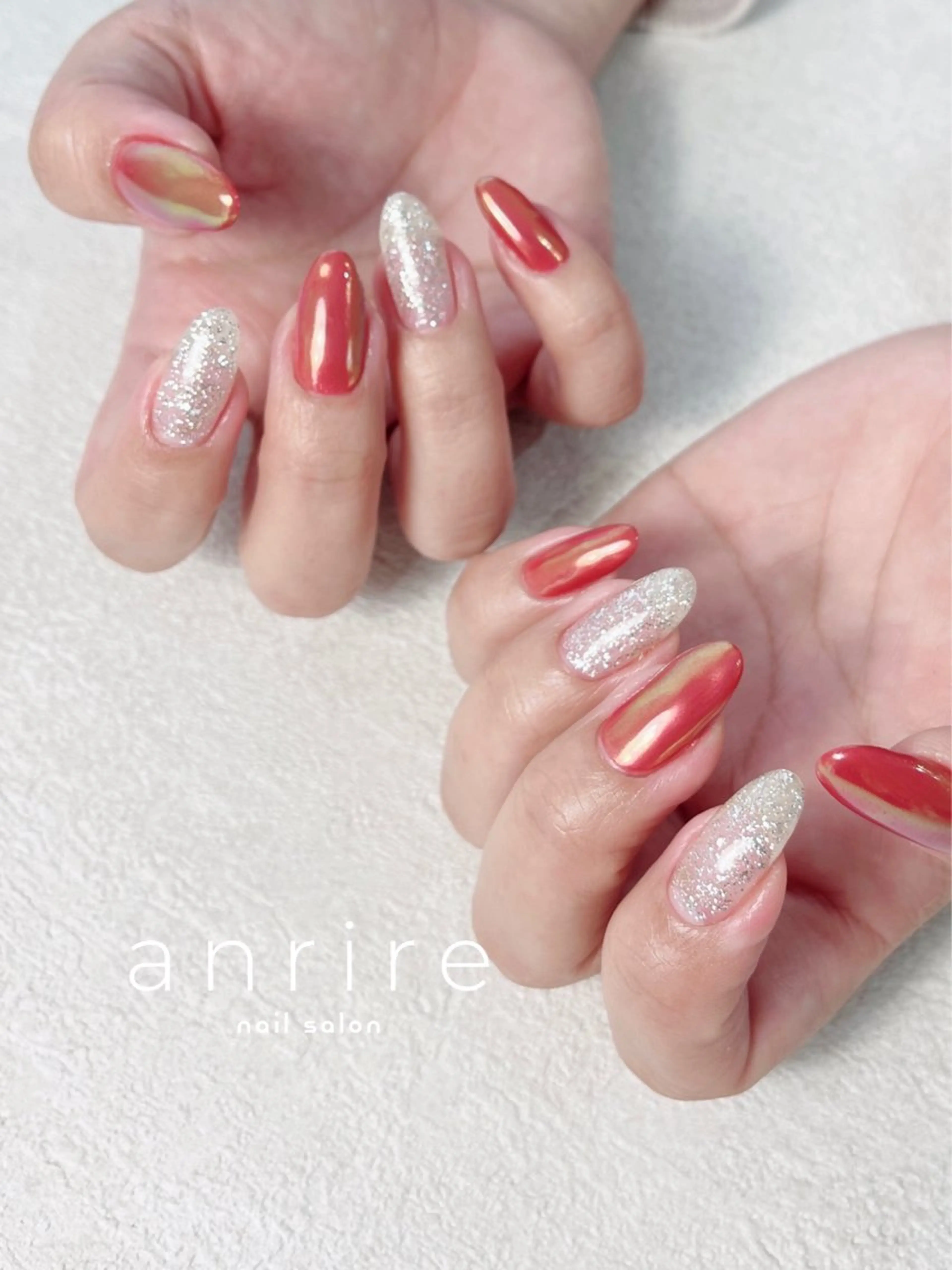 ネイル フットネイル ジェルネイル ゴールド キラキラネイル ラメ(グリッター) ハンドネイル nailsalon anrireのネイルデザイン