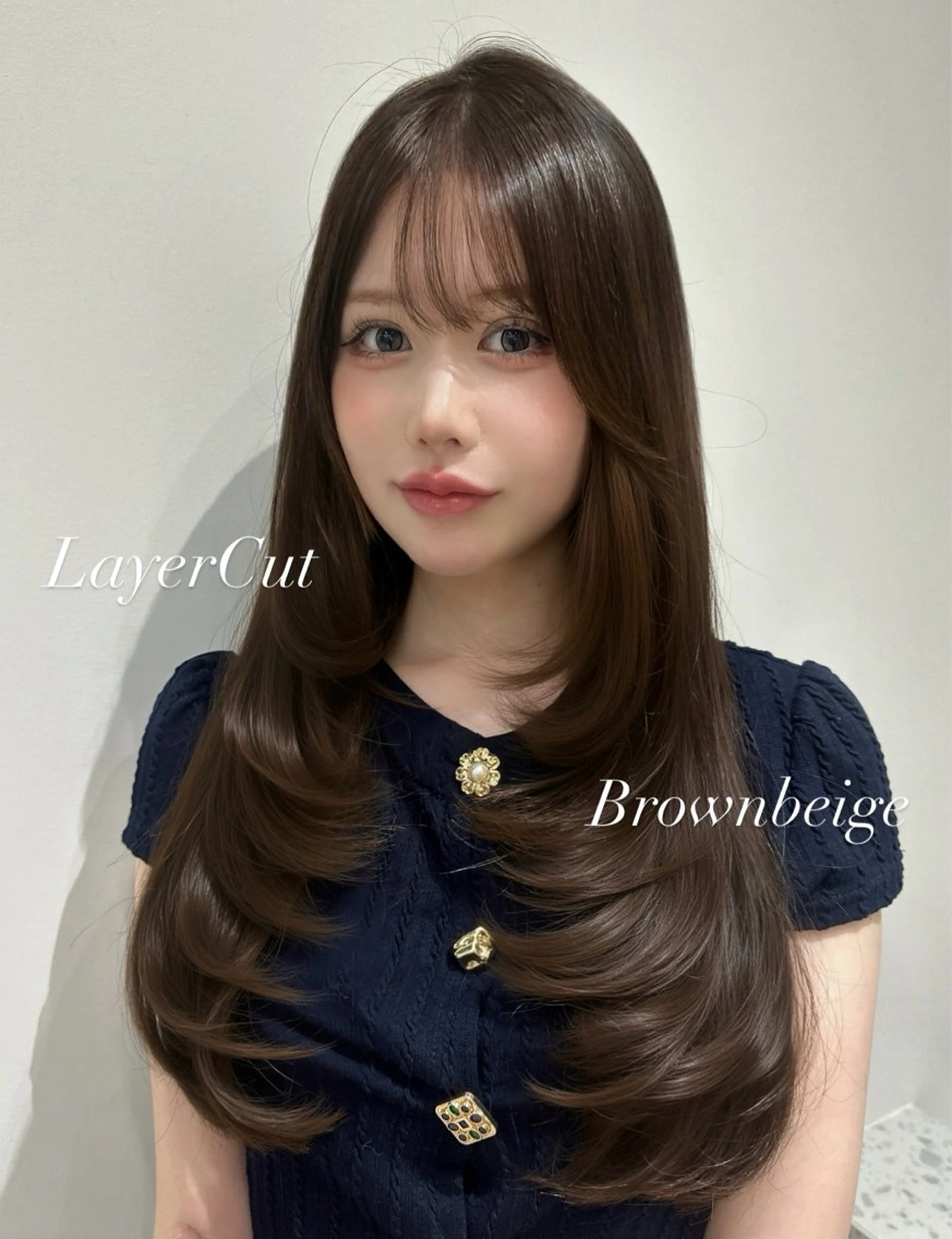 ロング カラー カット ヘアカラー トリートメント 🍓韓国ヘア レイヤ ーカット🍓笠原 葵のヘアスタイル
