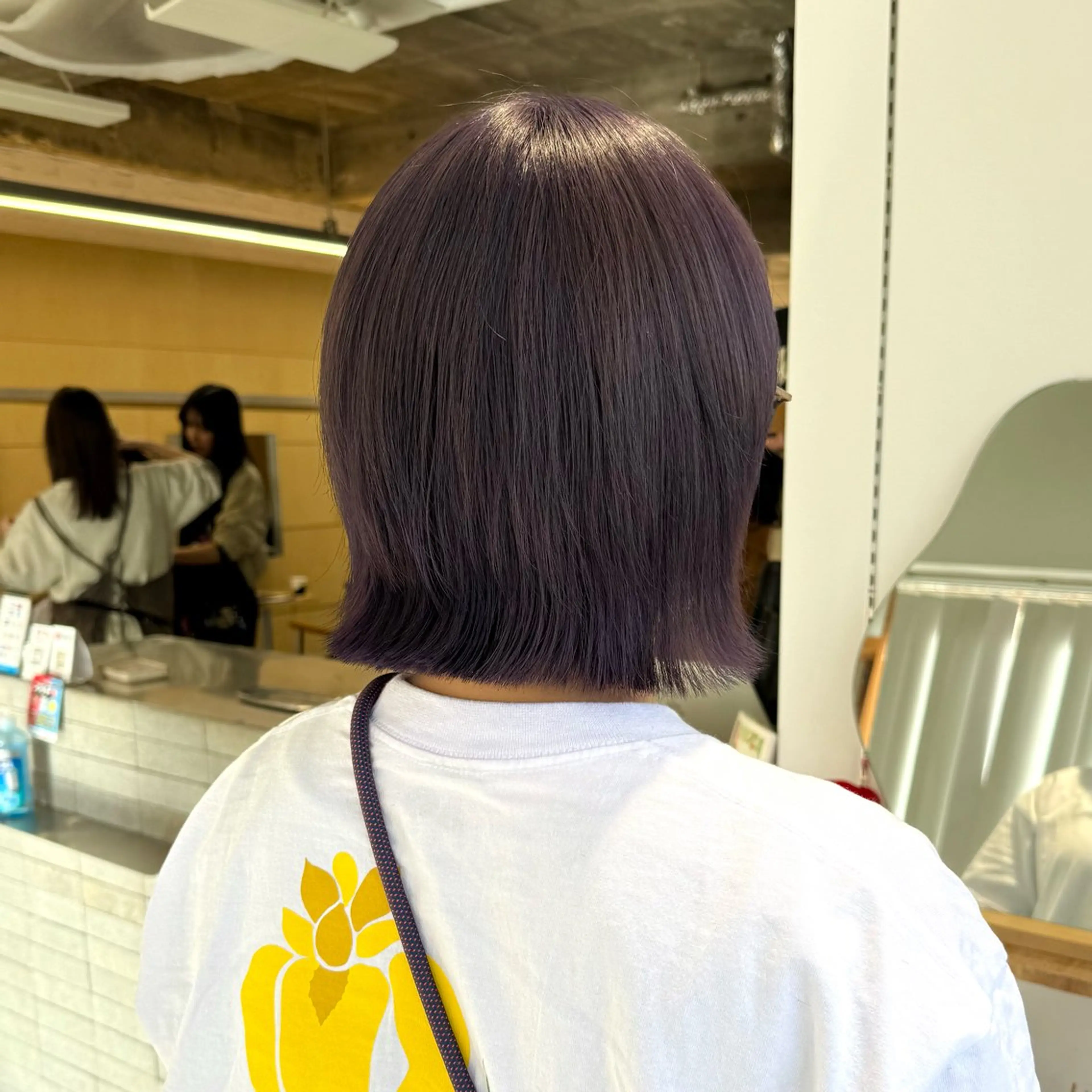 ミディアム カラー ダブルカラー パープルカラー カット ヘアカラー cipre シンモン チナリのヘアスタイル